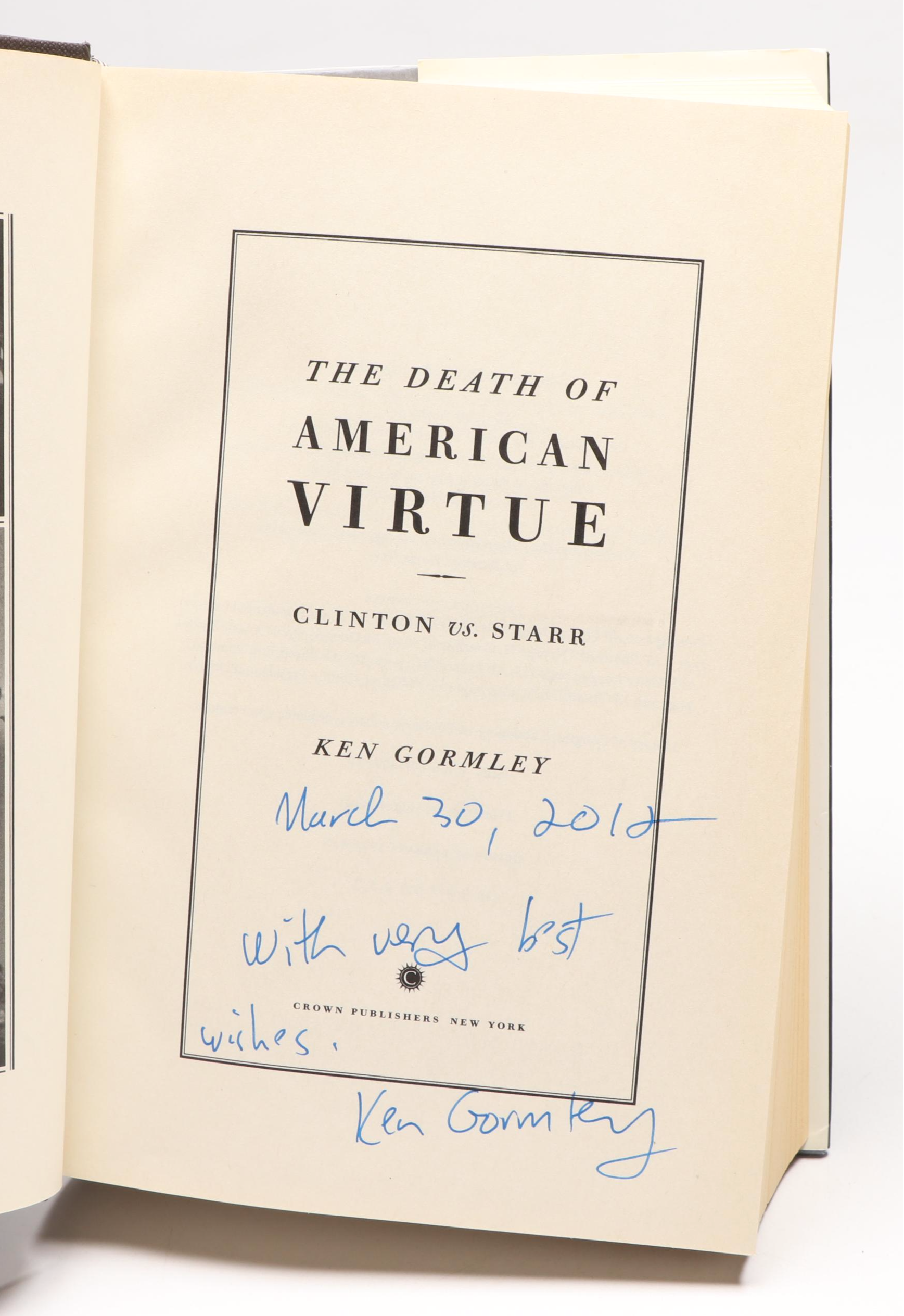 Signed "The Death of American Virtue" and More Political Nonfiction