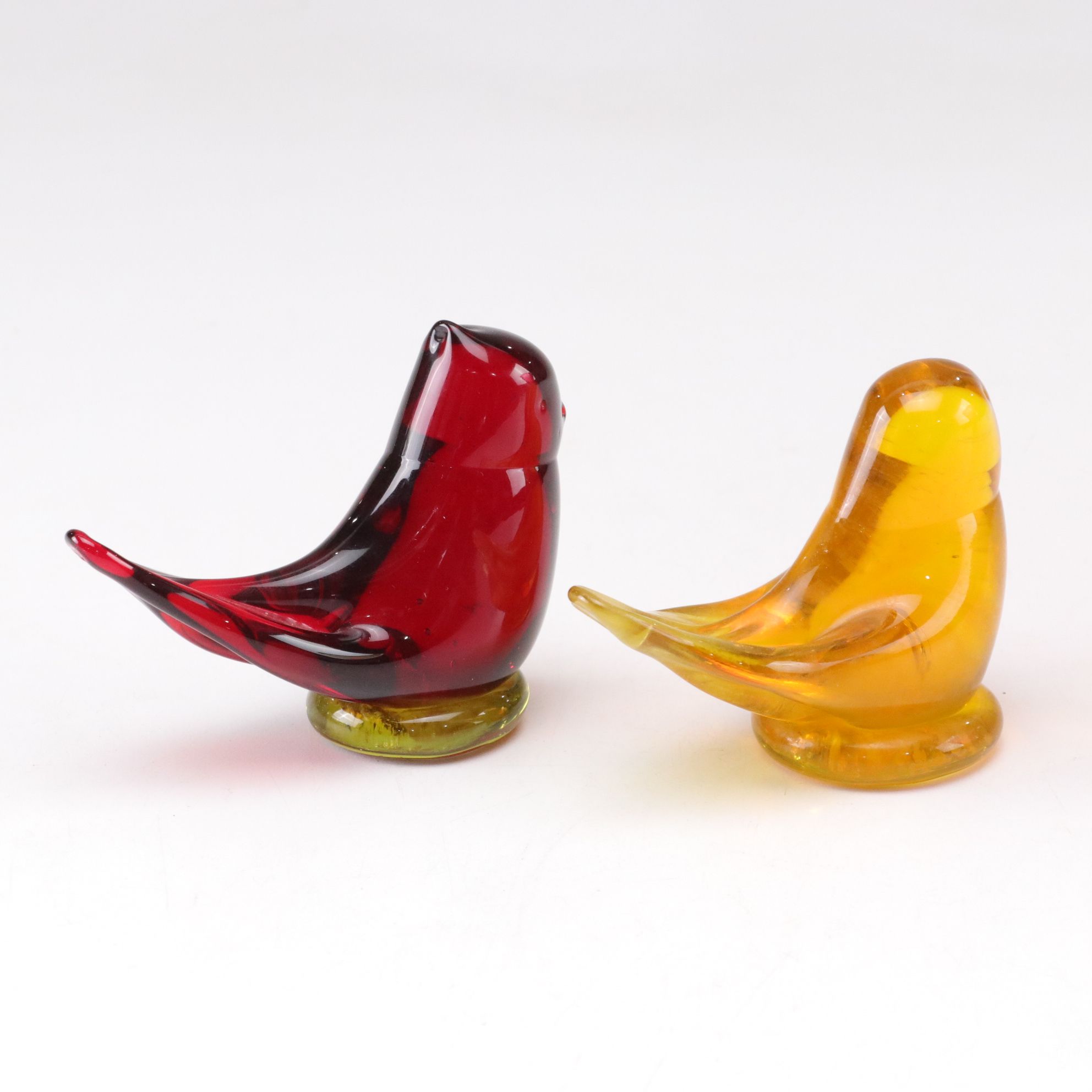 Titan "Cardinal of Love" and "Gold Canary" with Pink Swirl and Floral Vases