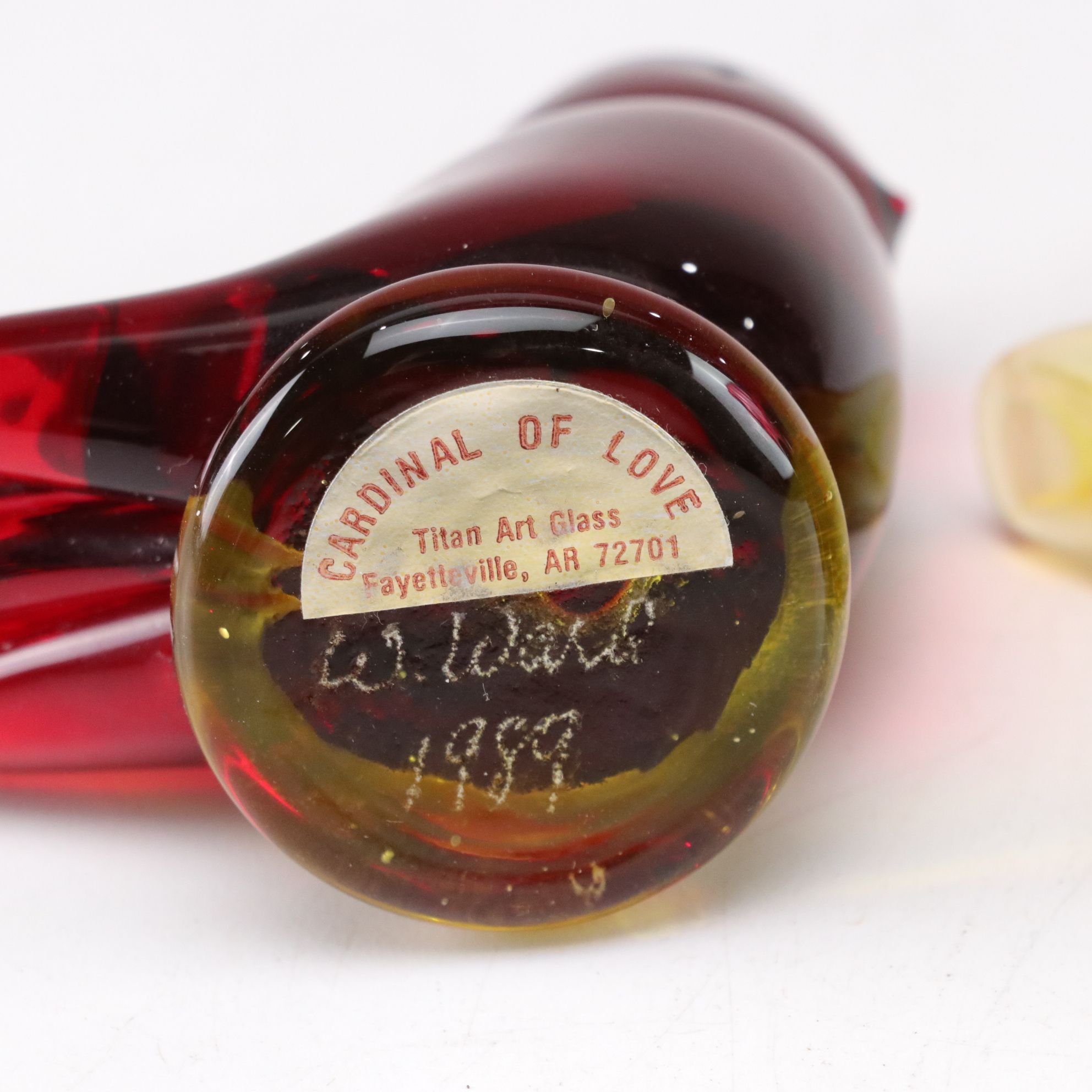 Titan "Cardinal of Love" and "Gold Canary" with Pink Swirl and Floral Vases