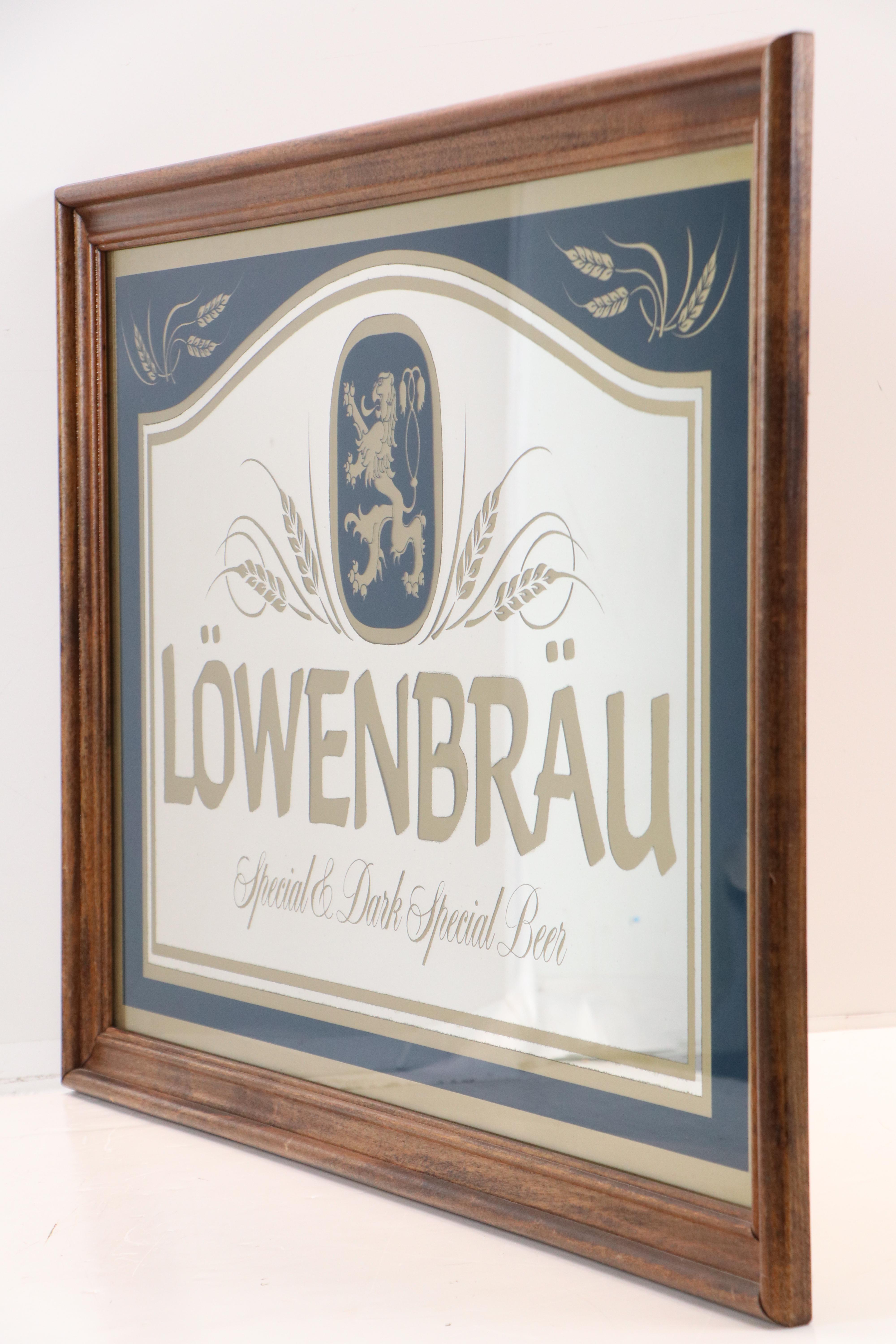 Löwenbräu Beer Mirrored Bar Sign