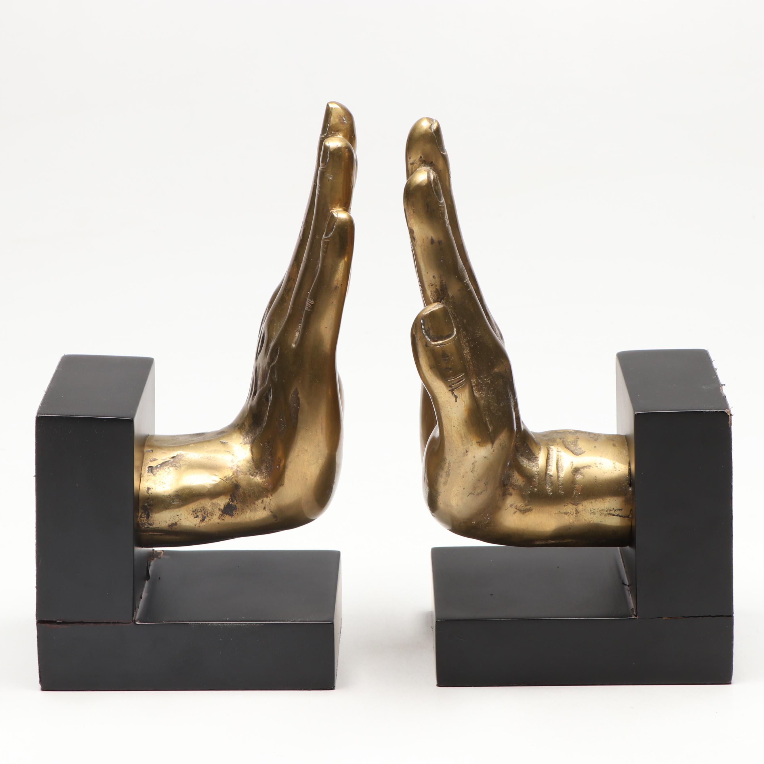 Brass Finish Praying Hand Bookends