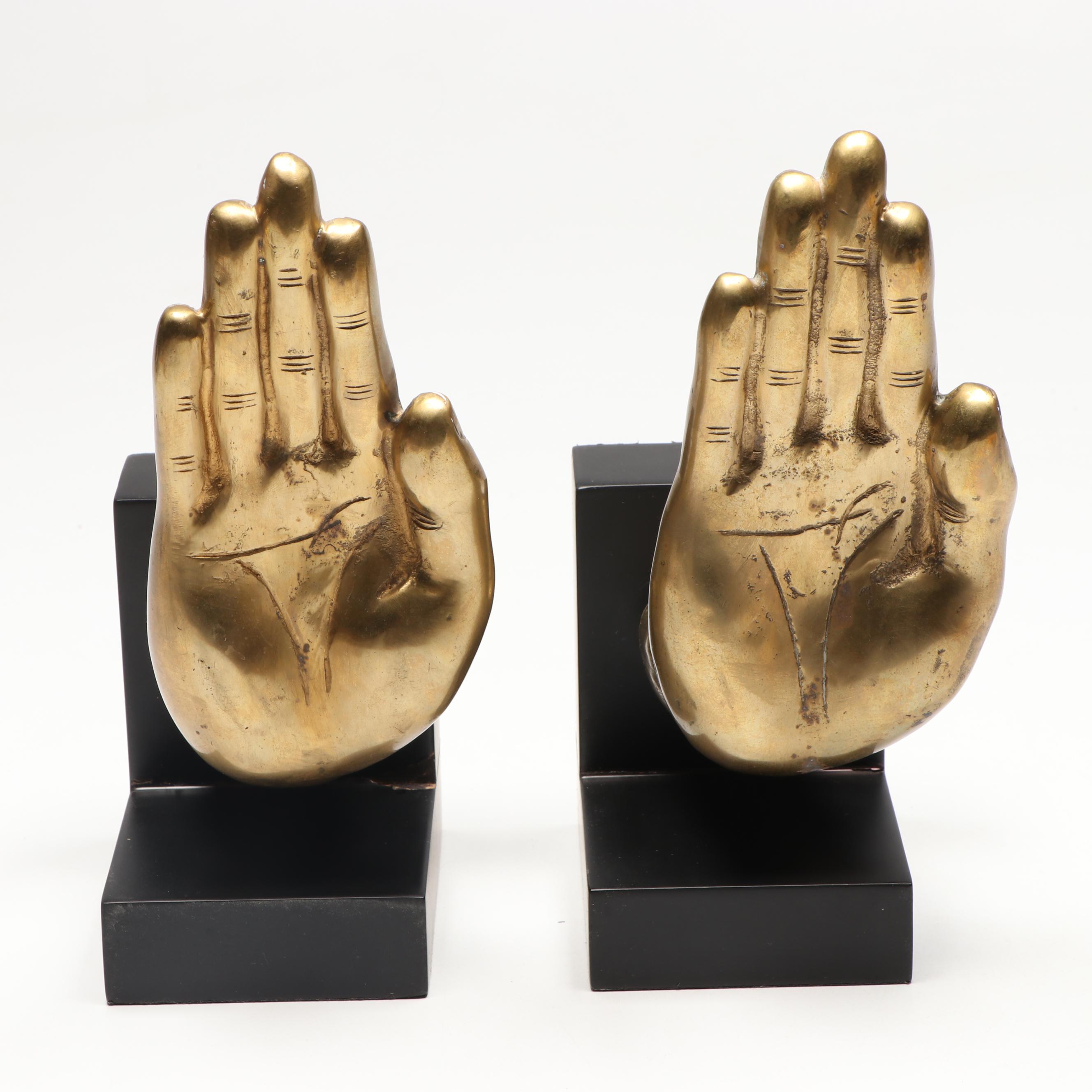 Brass Finish Praying Hand Bookends