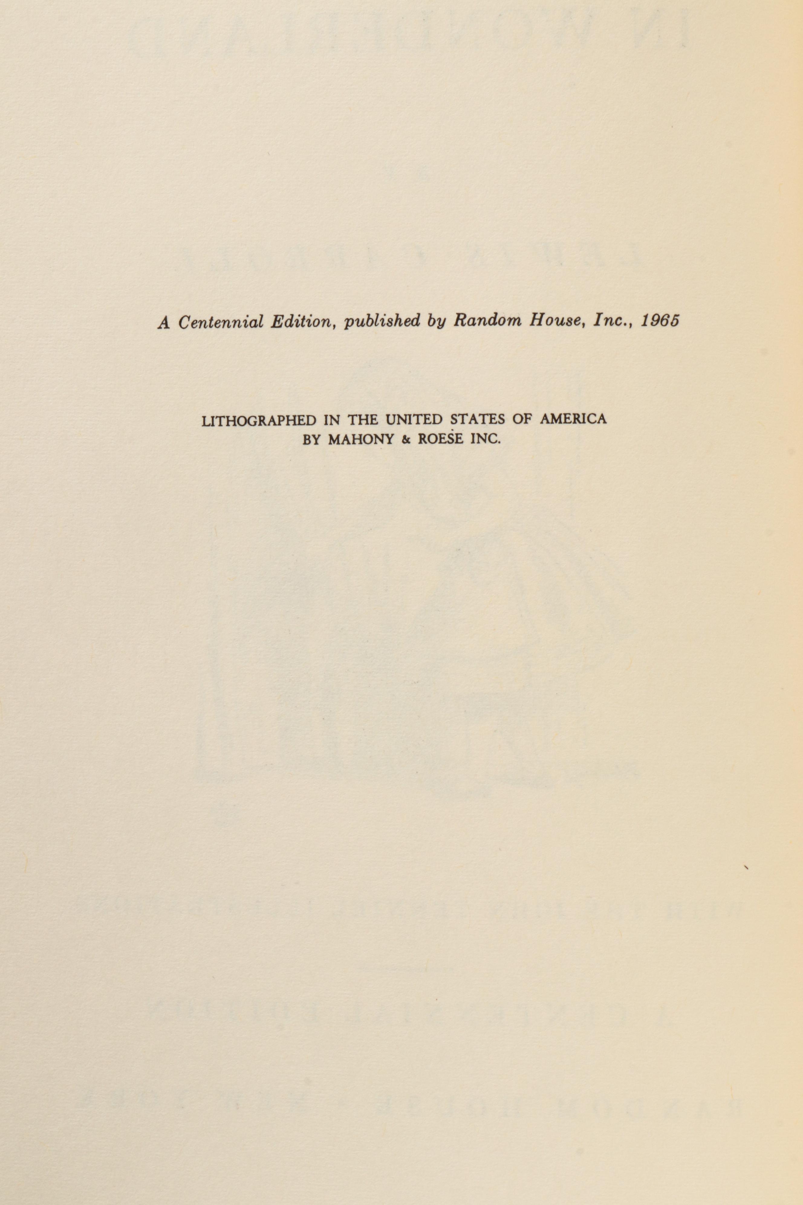 Centennial Edition "Alice in Wonderland" and "Through the Looking-Glass," 1965