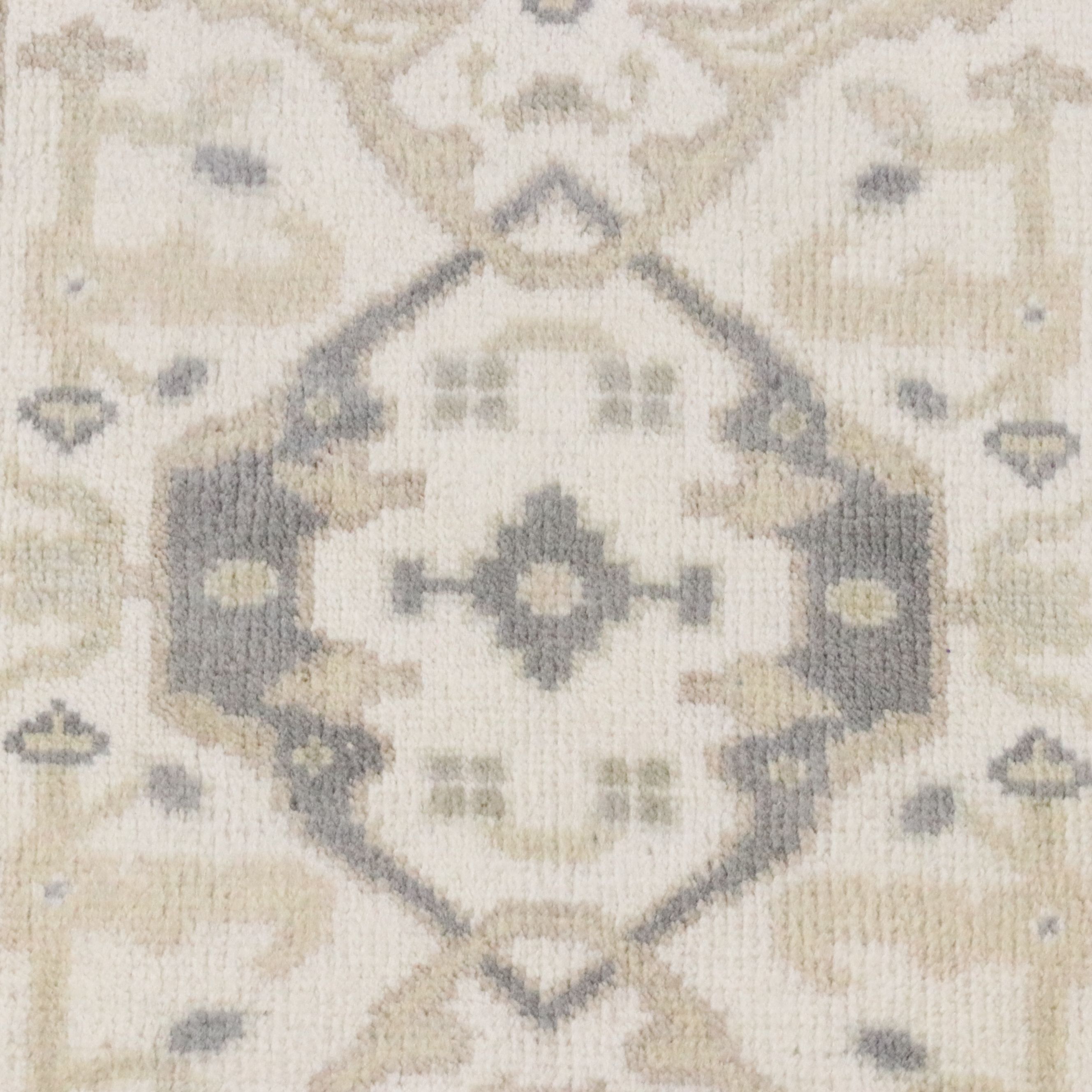 2'7 x 9'10 Hand-Knotted Indo-Turkish Oushak Carpet Runner