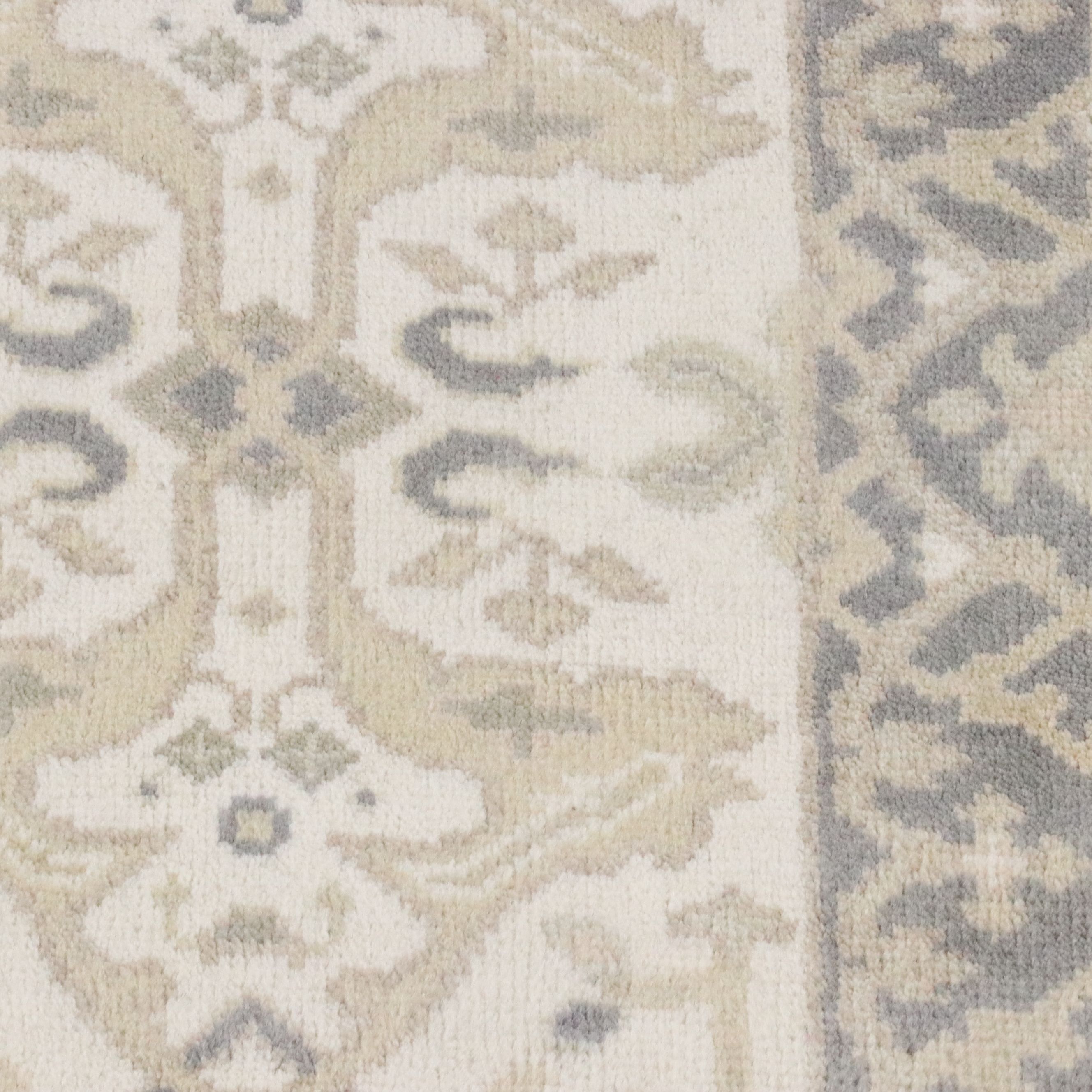 2'7 x 9'10 Hand-Knotted Indo-Turkish Oushak Carpet Runner