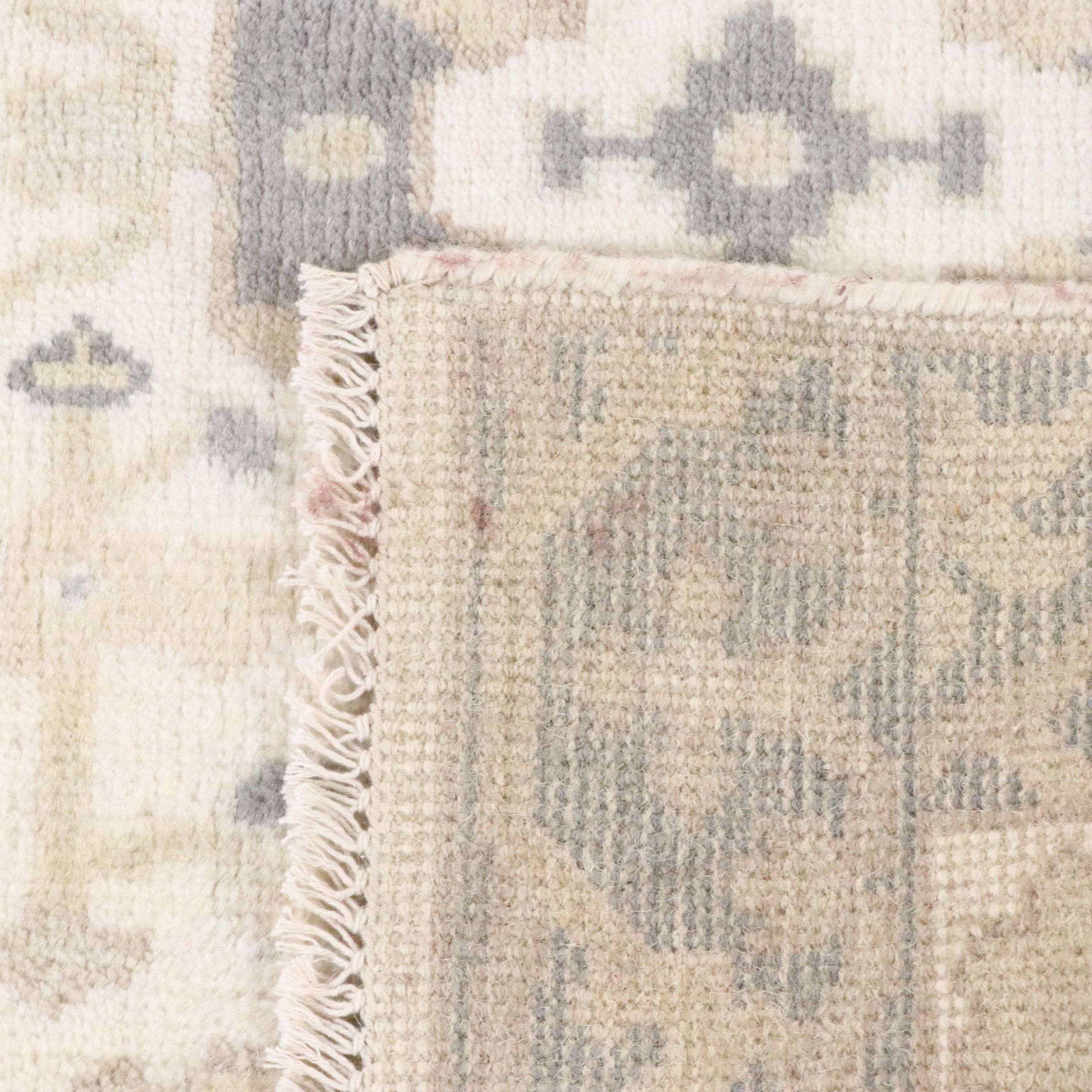 2'7 x 9'10 Hand-Knotted Indo-Turkish Oushak Carpet Runner