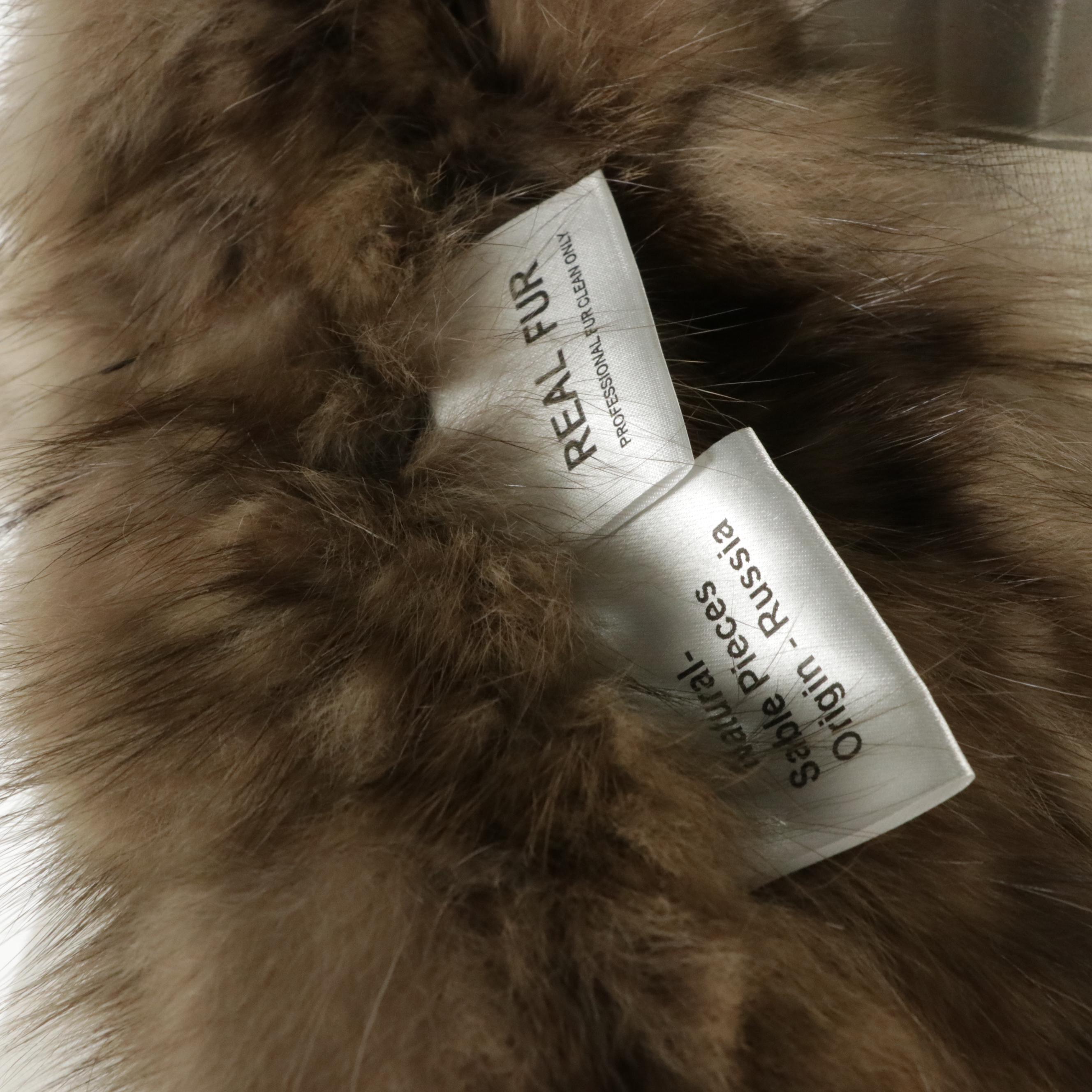 Natural Russian Sable Pieces Knit Infinity Scarf and Natural Red Fox Fur Stole