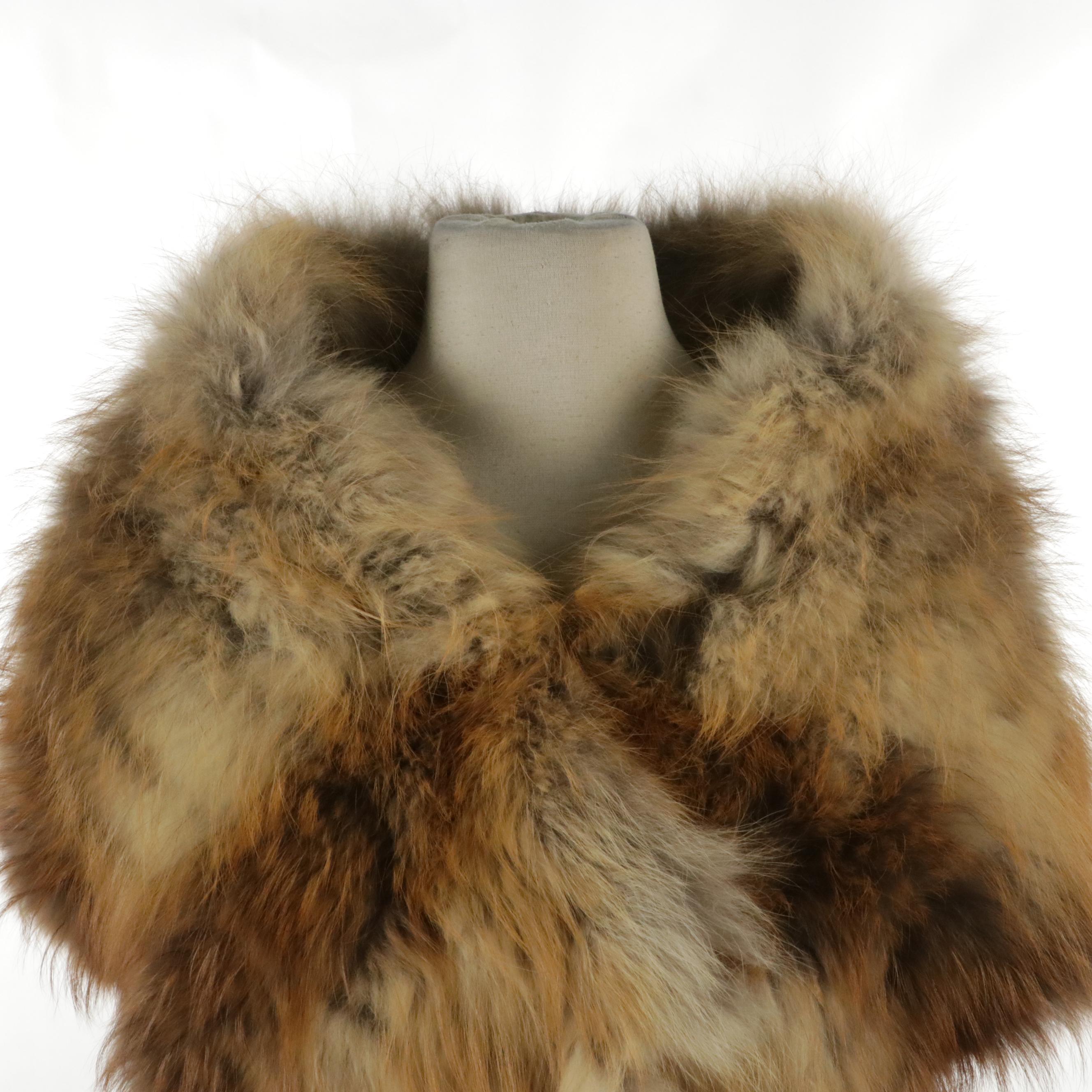 Natural Russian Sable Pieces Knit Infinity Scarf and Natural Red Fox Fur Stole