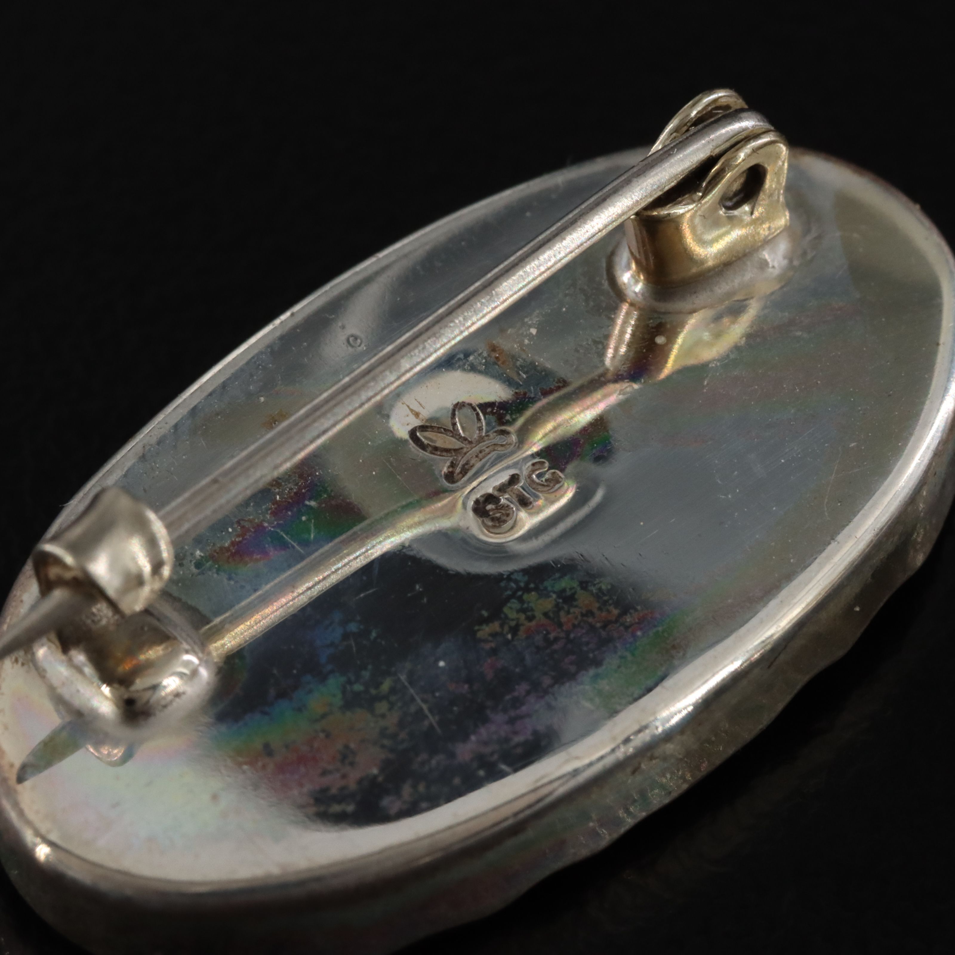 Sterling Abalone Brooch and Earrings Set