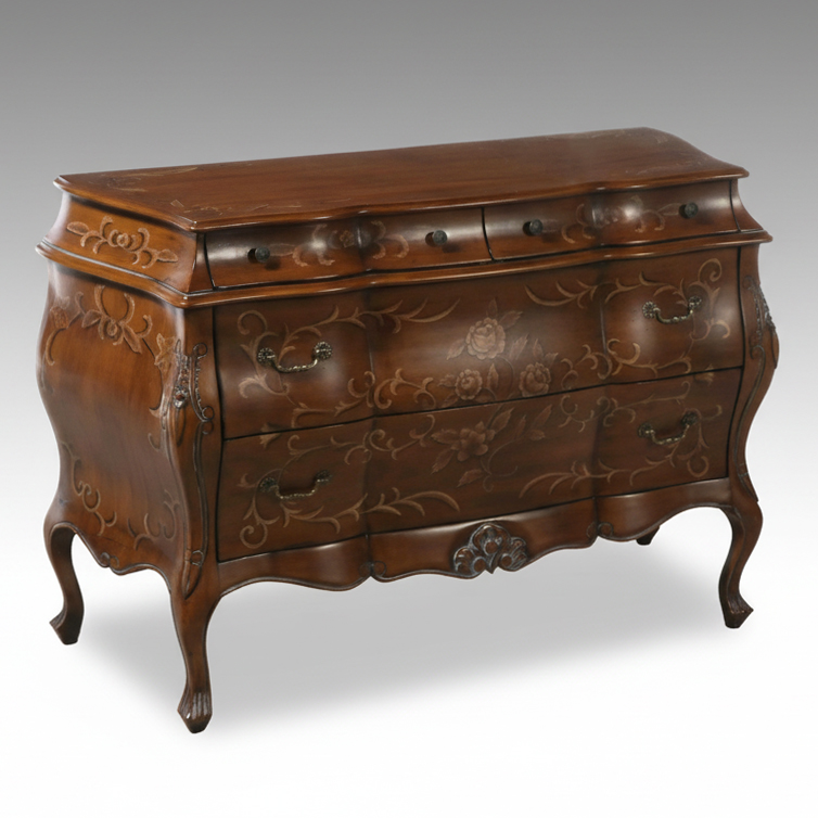 Continental Style Stenciled Commode, Late 20th Century