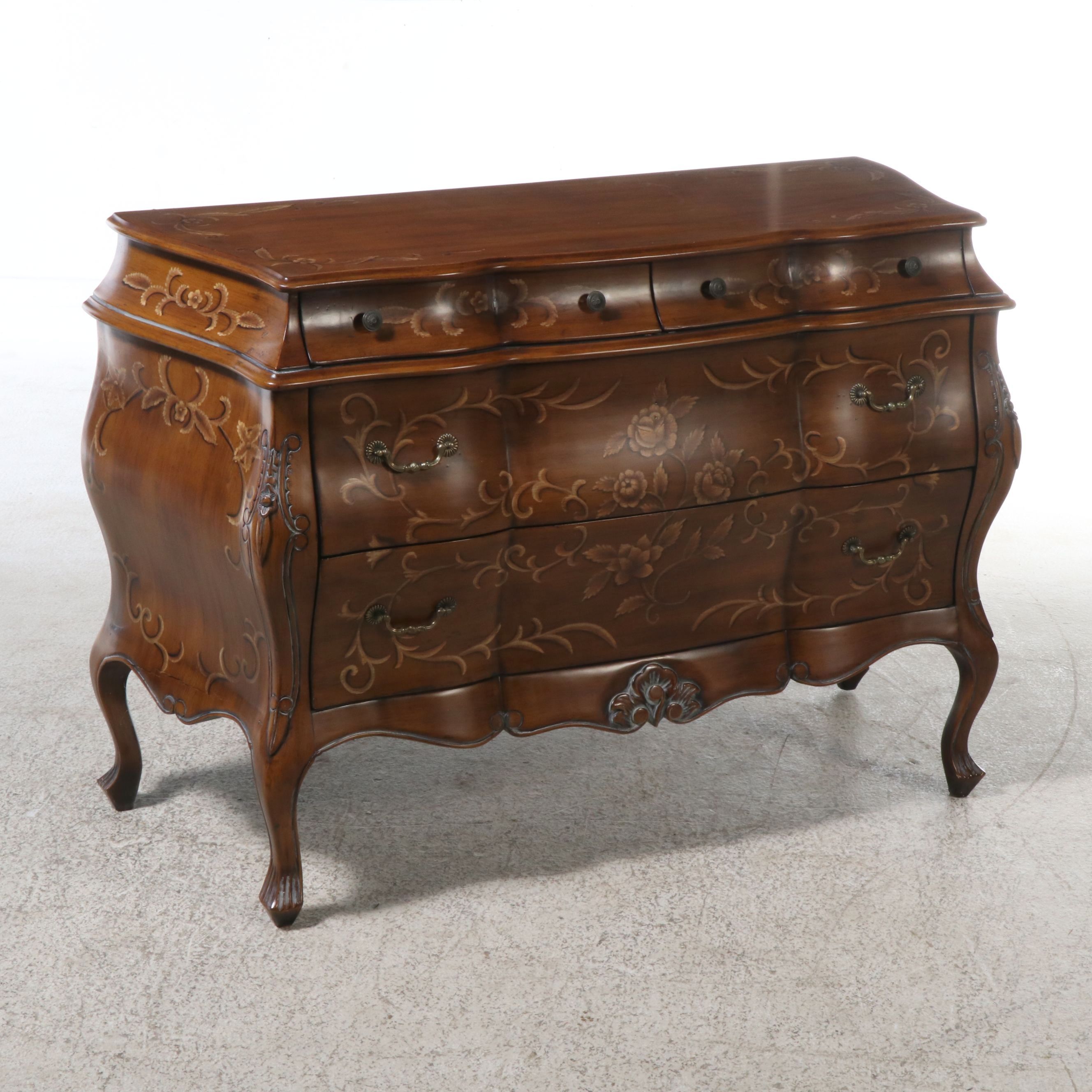 Continental Style Stenciled Commode, Late 20th Century