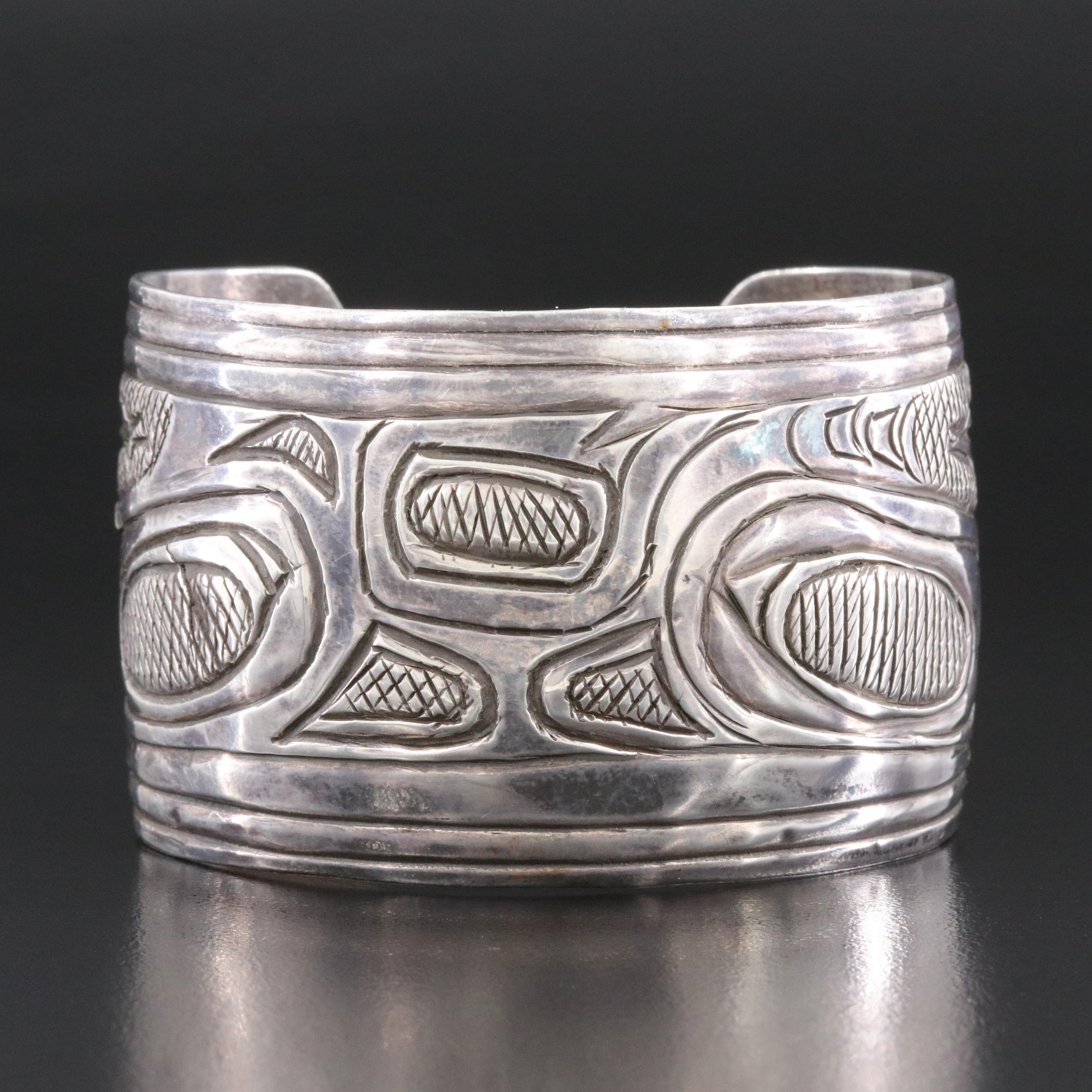Pacific Northwestern Style Sterling Cuff Bracelet