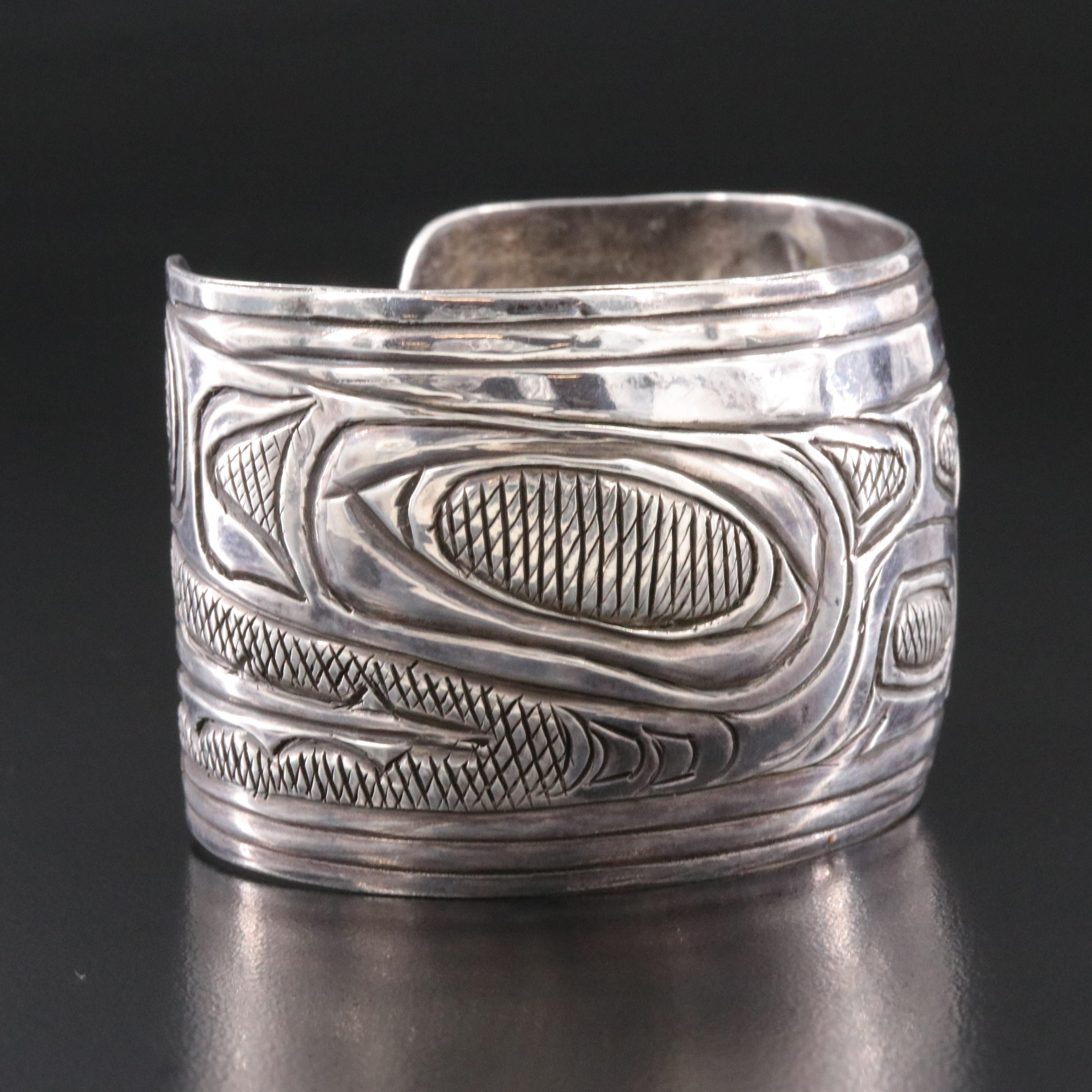 Pacific Northwestern Style Sterling Cuff Bracelet