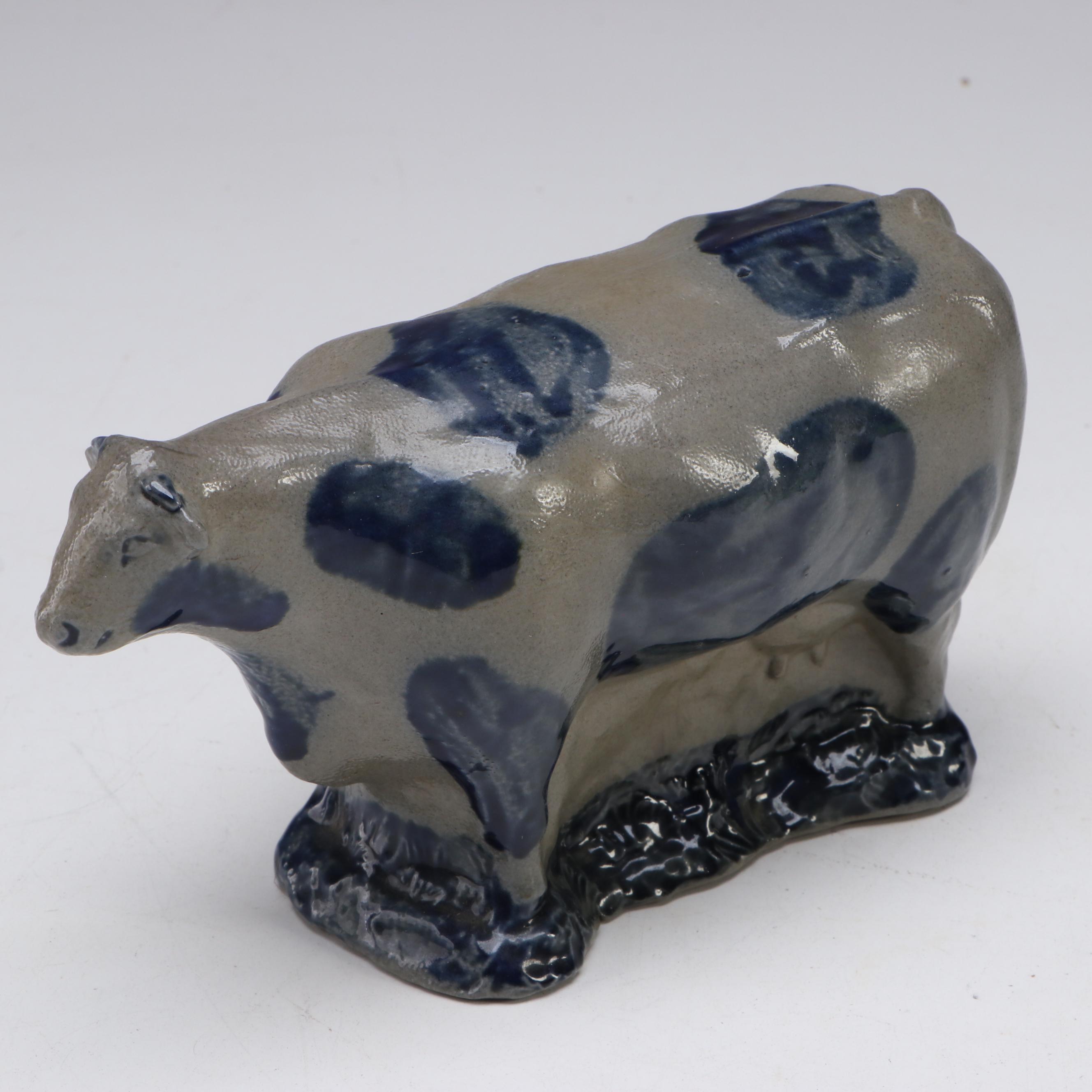 Rowe Pottery Works Salt Glazed Stoneware Cow and Sheep Figurines