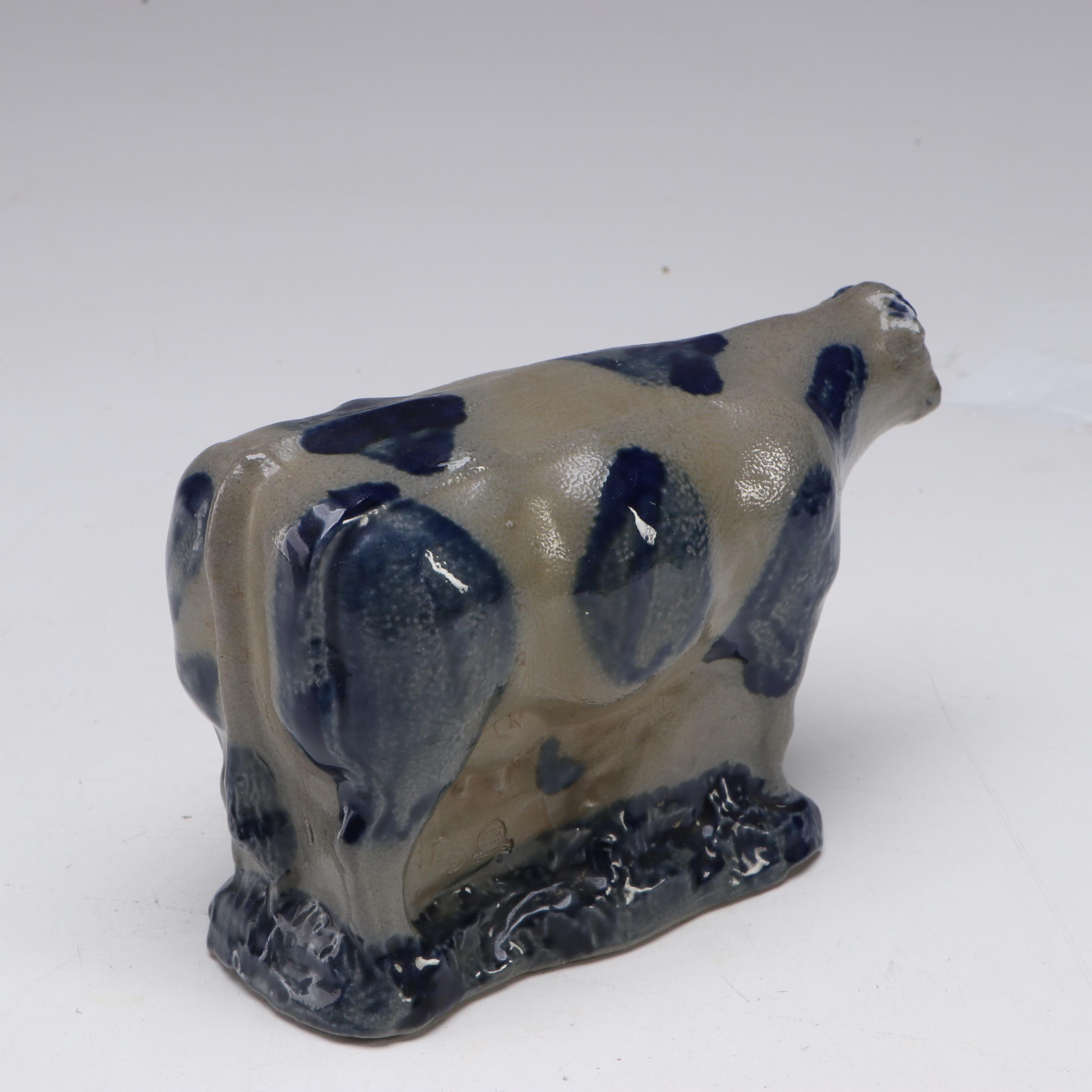 Rowe Pottery Works Salt Glazed Stoneware Cow and Sheep Figurines