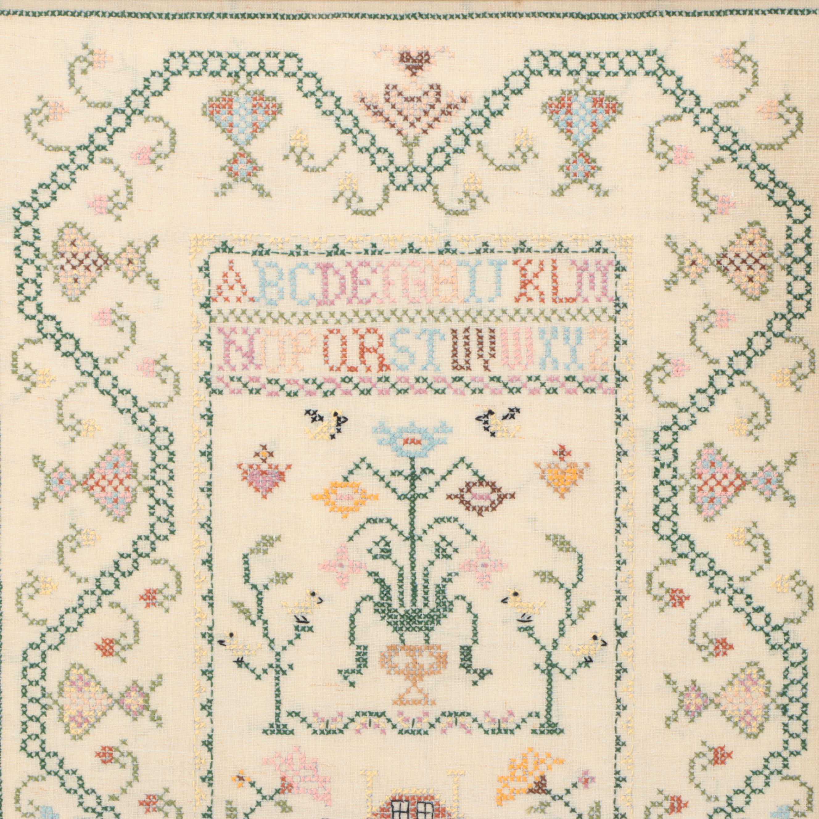 Framed Cross-Stitch Alphabet Samplers