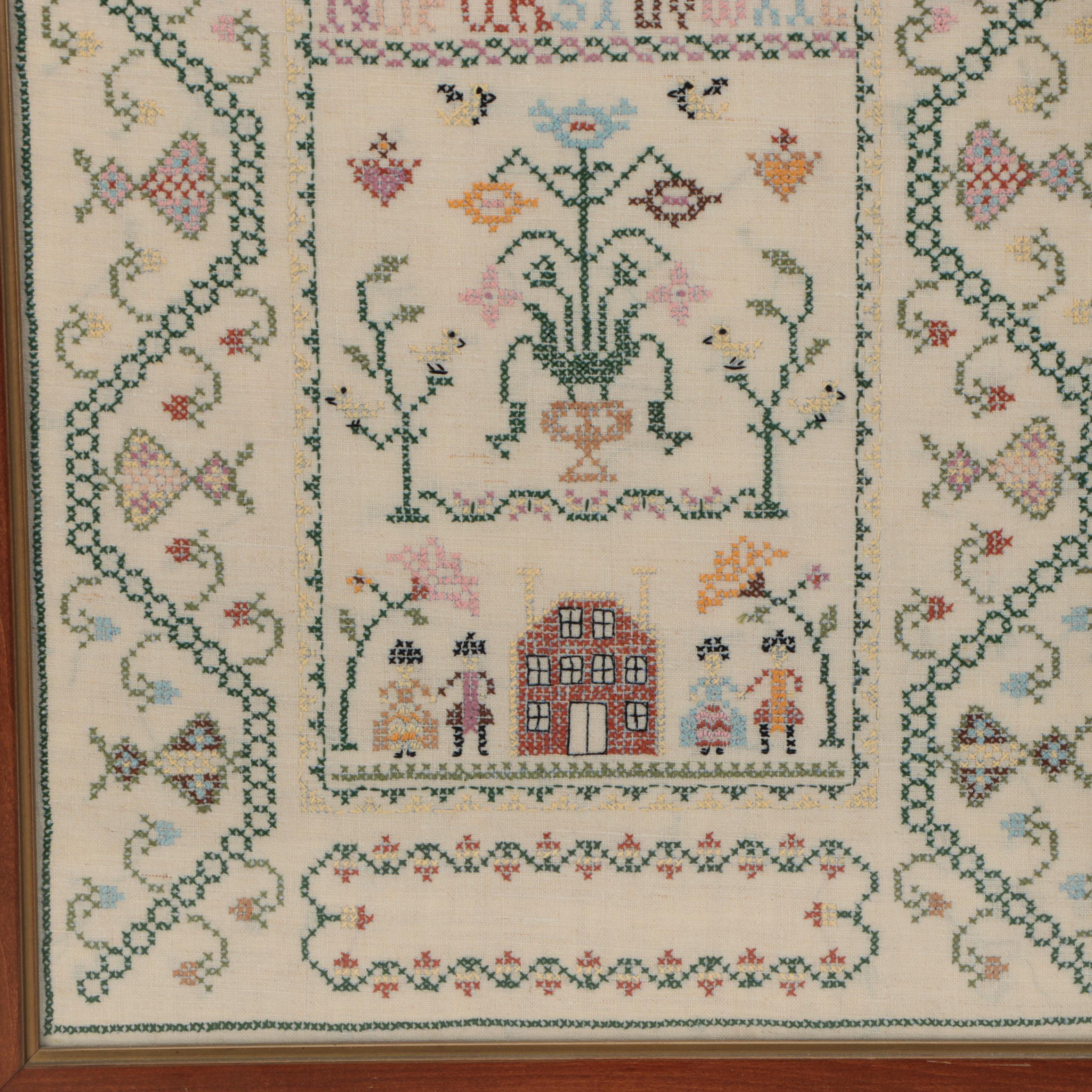 Framed Cross-Stitch Alphabet Samplers