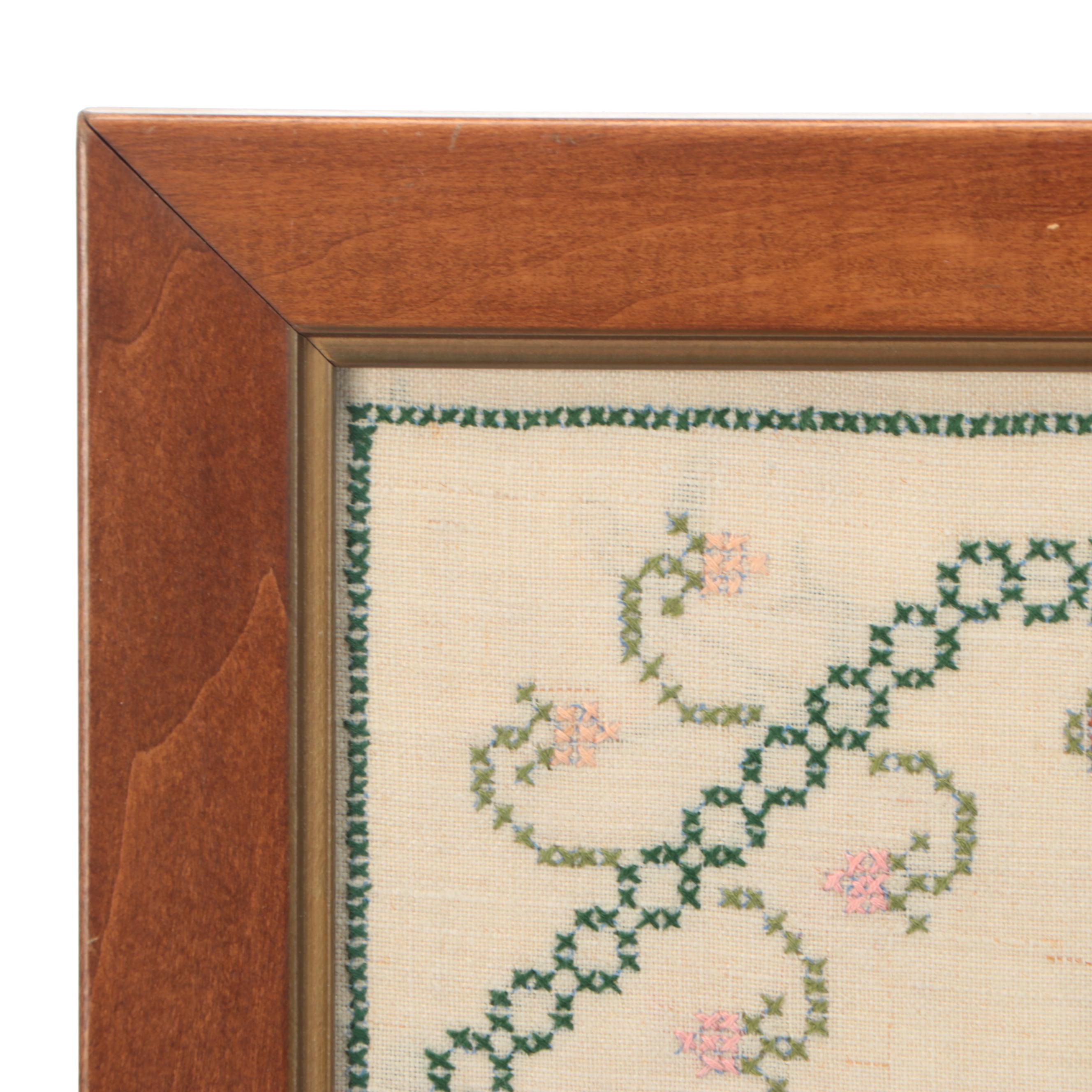 Framed Cross-Stitch Alphabet Samplers