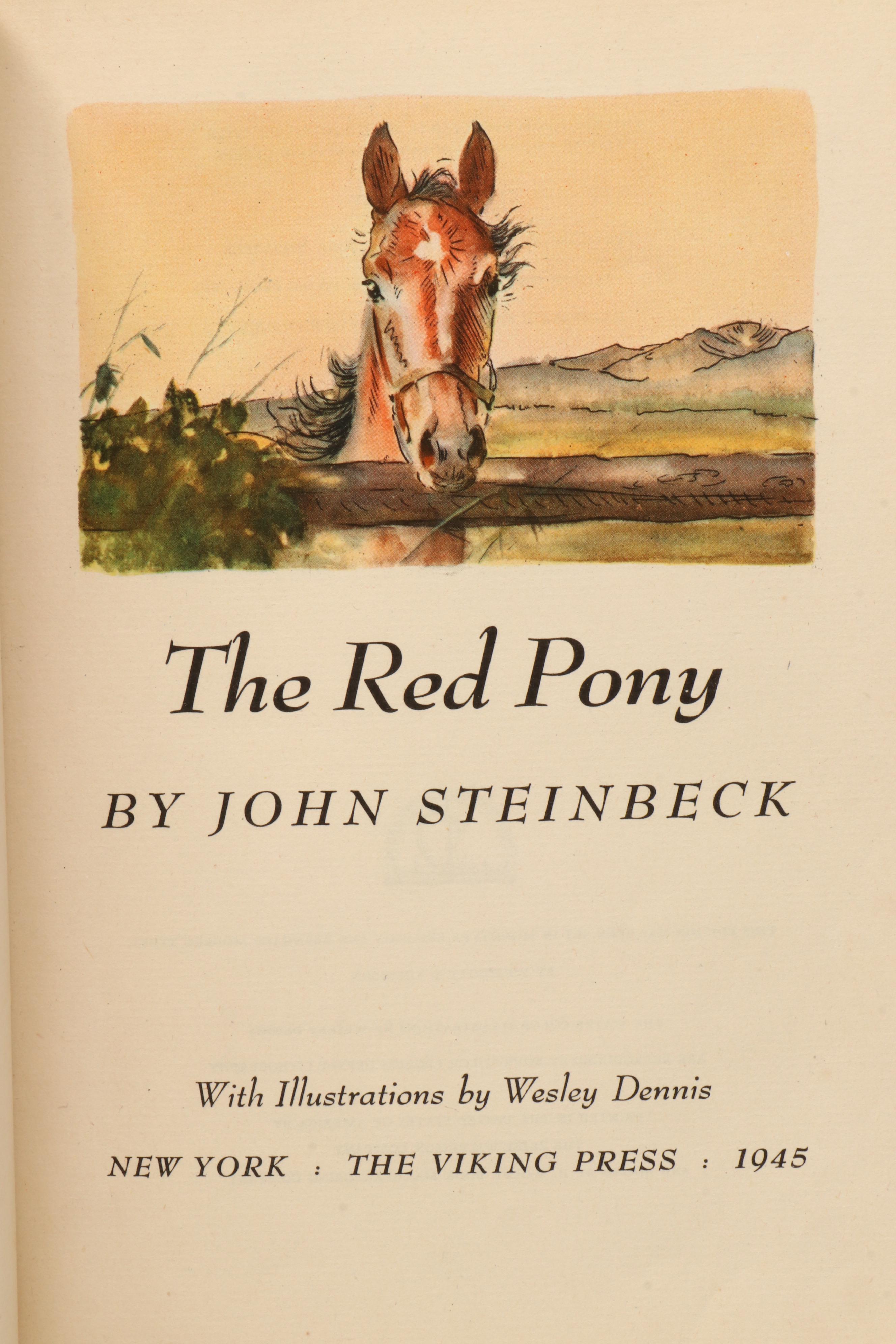 First Illustrated Edition "The Red Pony" by John Steinbeck, 1945