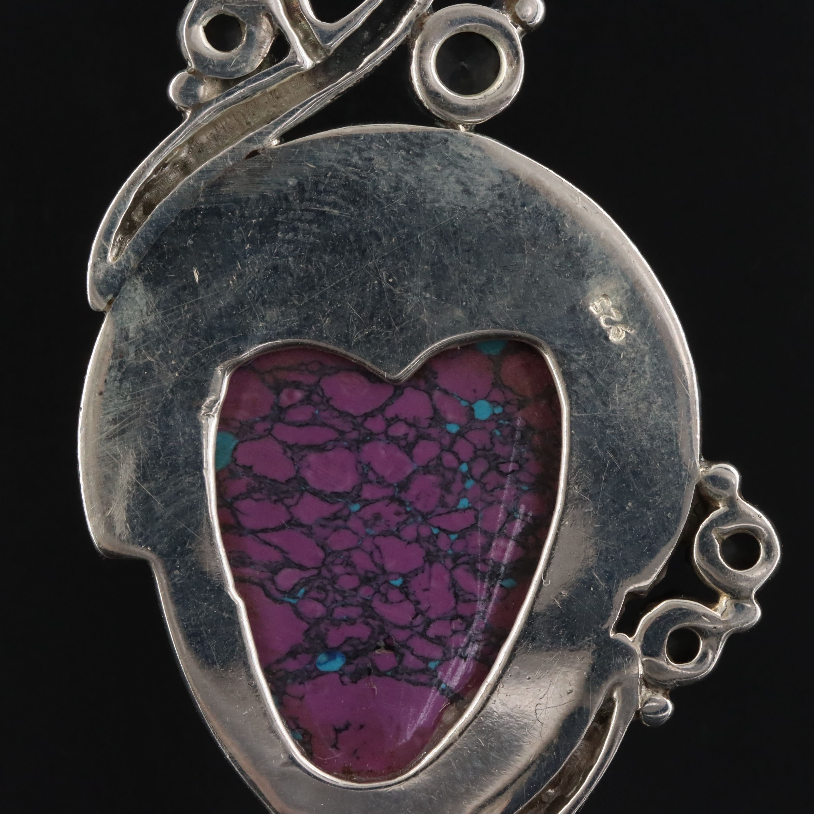 Sterling Topaz and Faux Gemstone Goddess Pendant