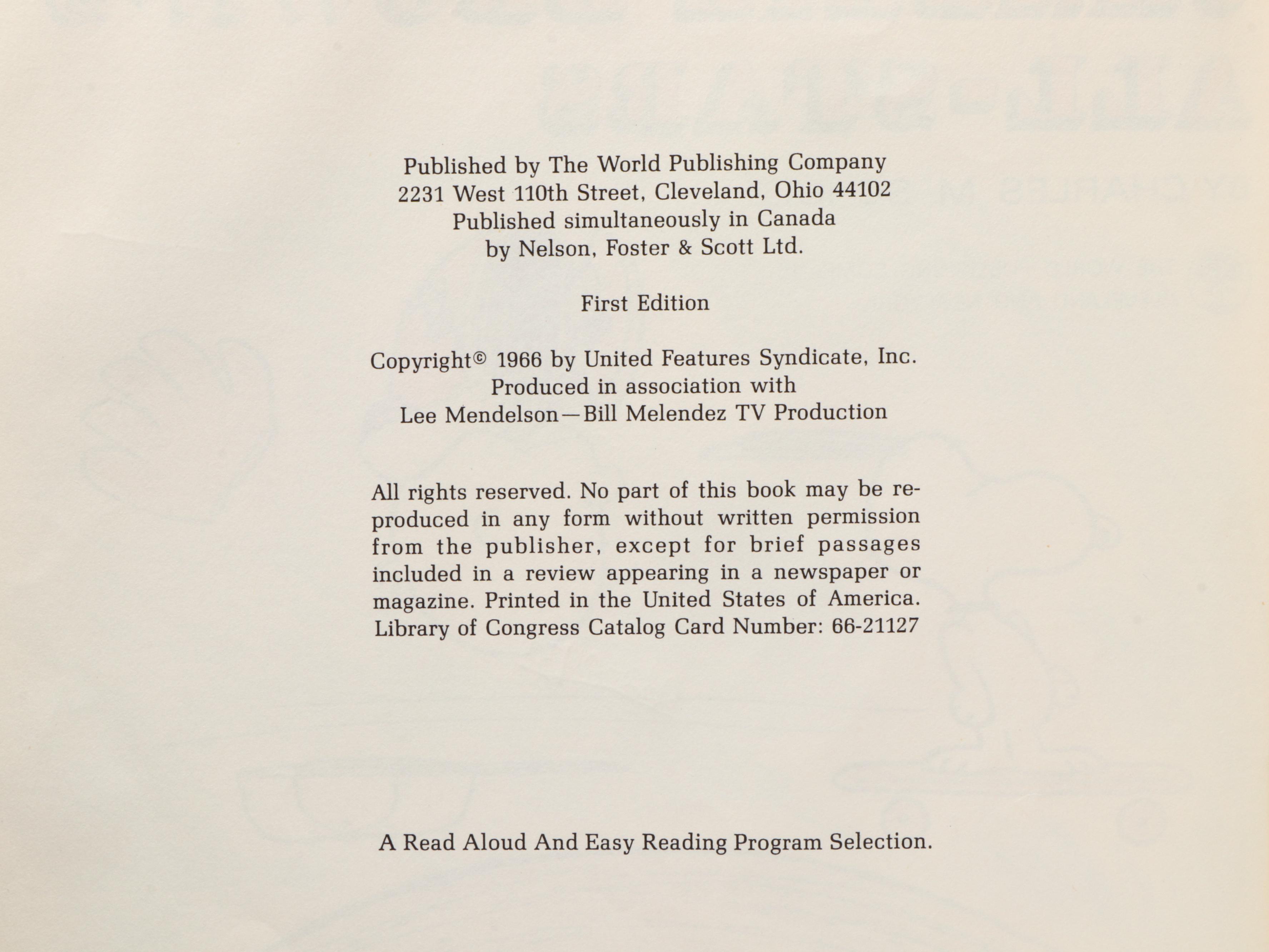 First Edition "Charlie Brown's All-Stars" by Charles M. Schulz, 1966