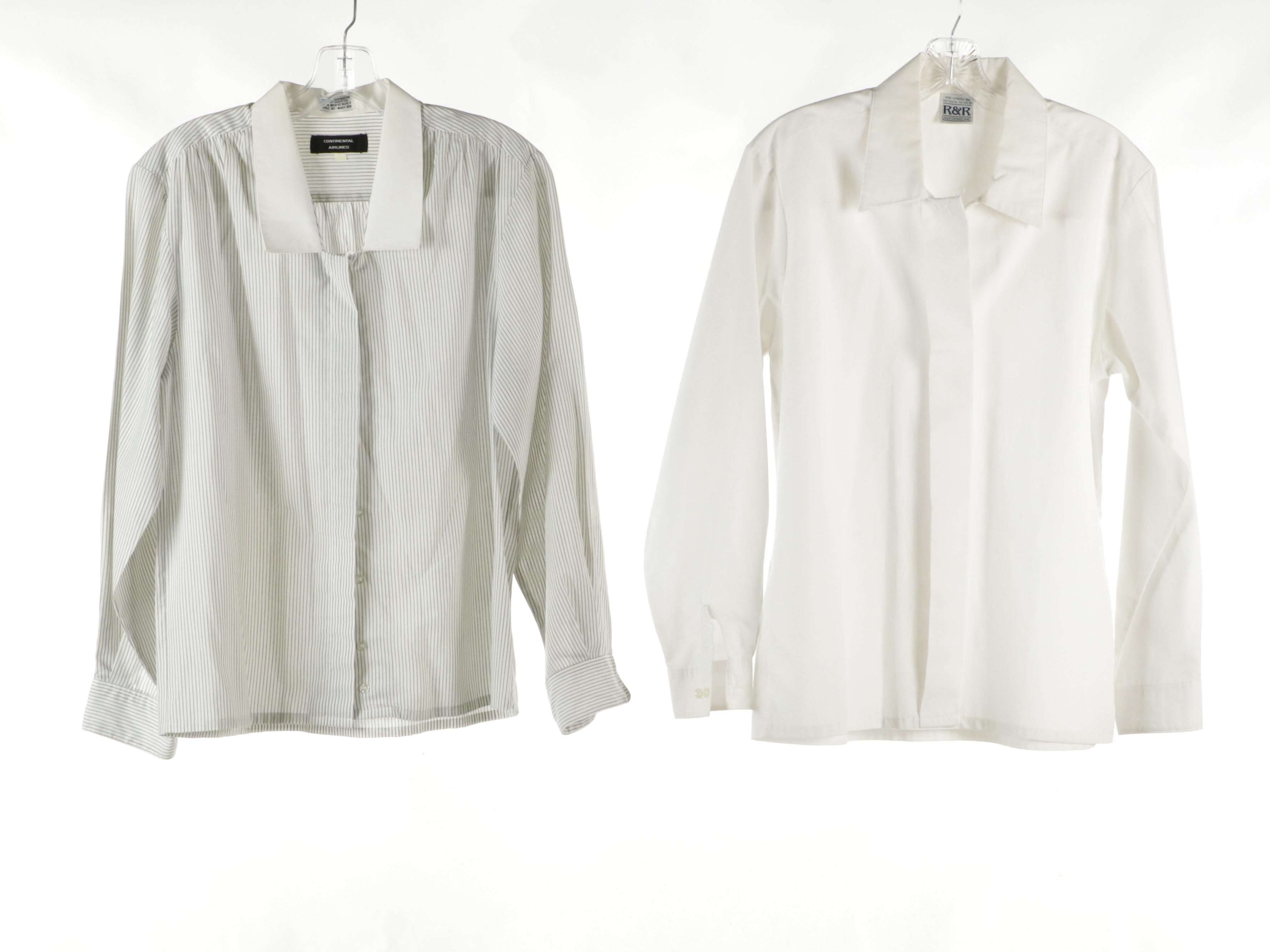 Continental Airlines and R&R Uniforms Cotton Flight Attendant Shirts