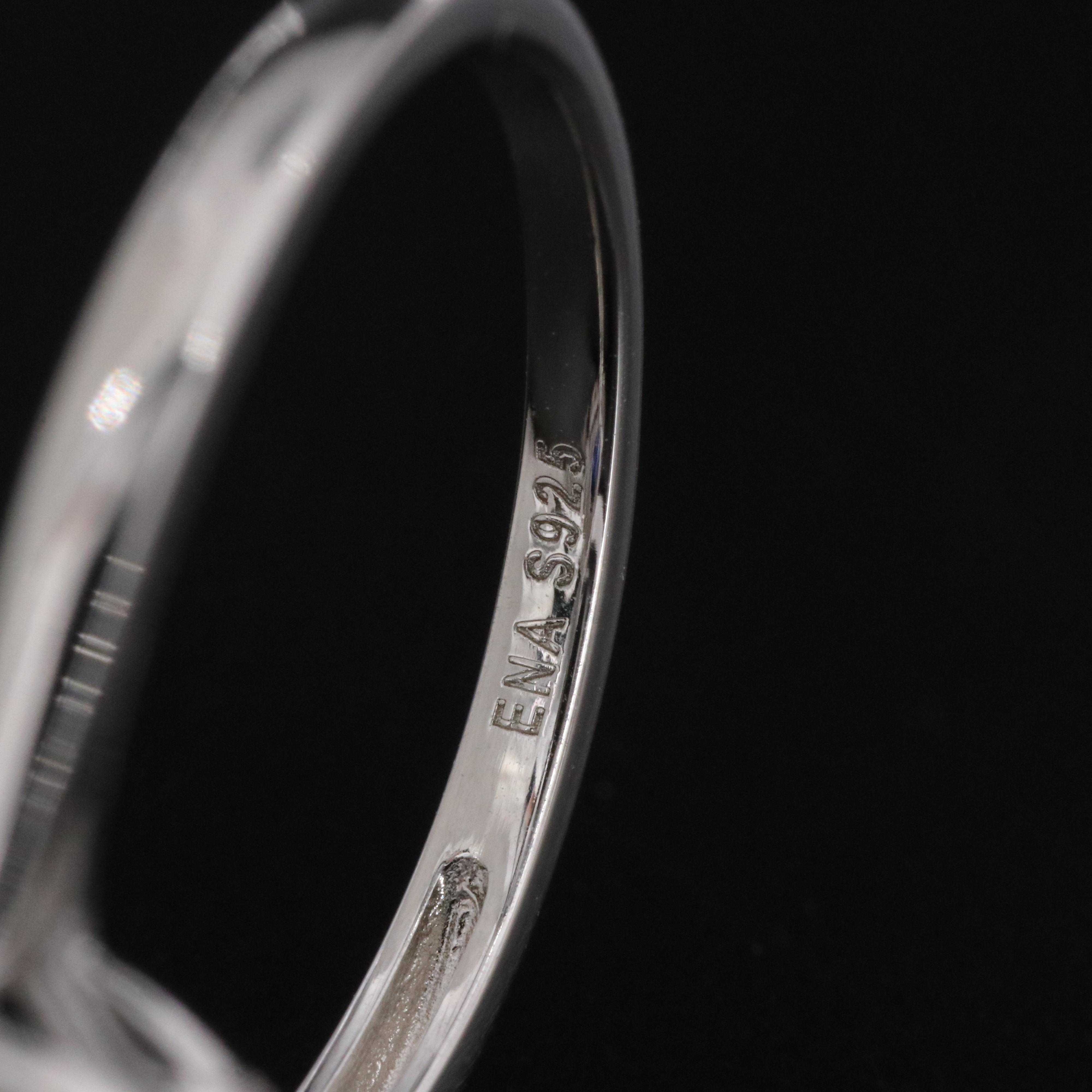 Sterling Sapphire and Moissanite Ring