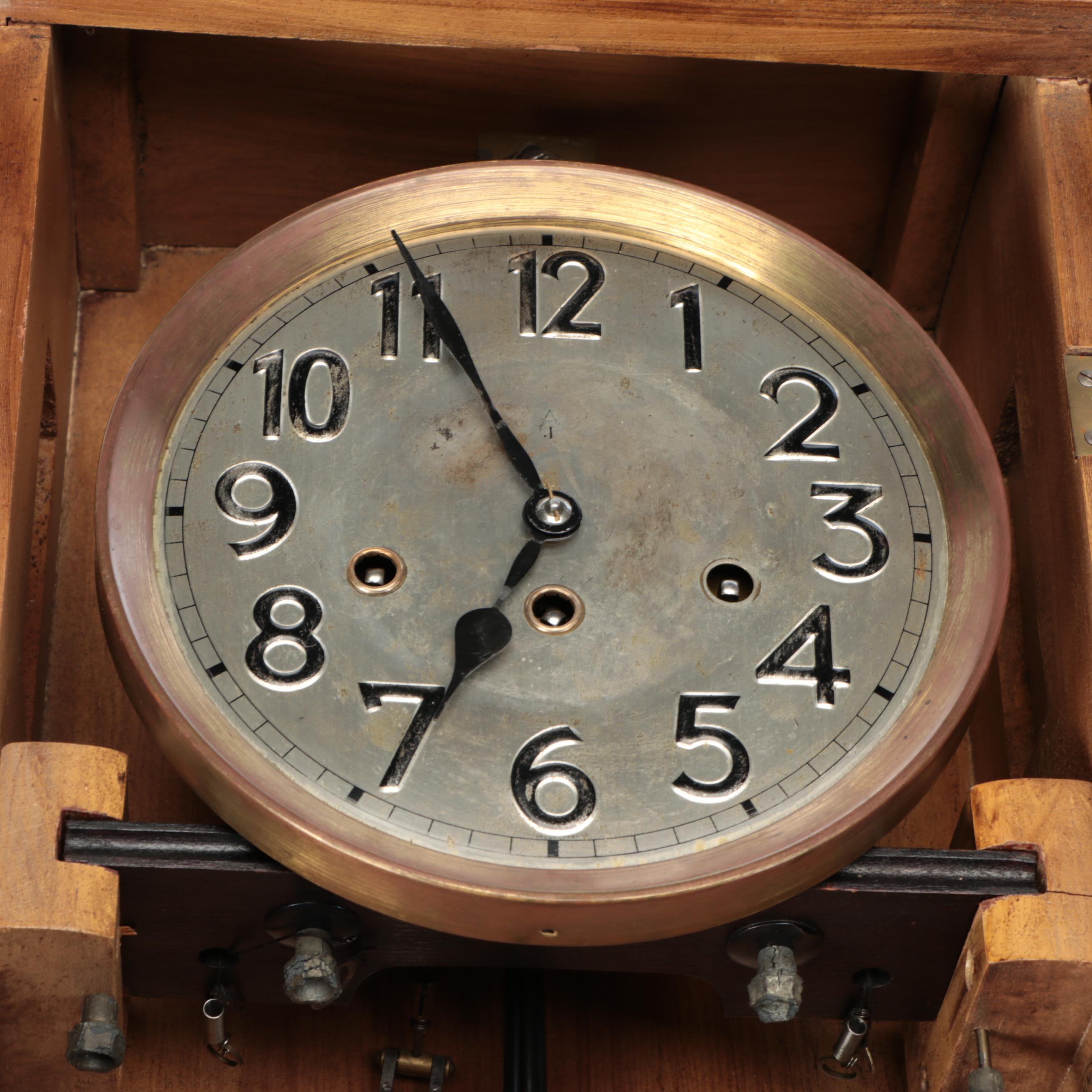 Arts and Crafts Style Oak Wall Clock