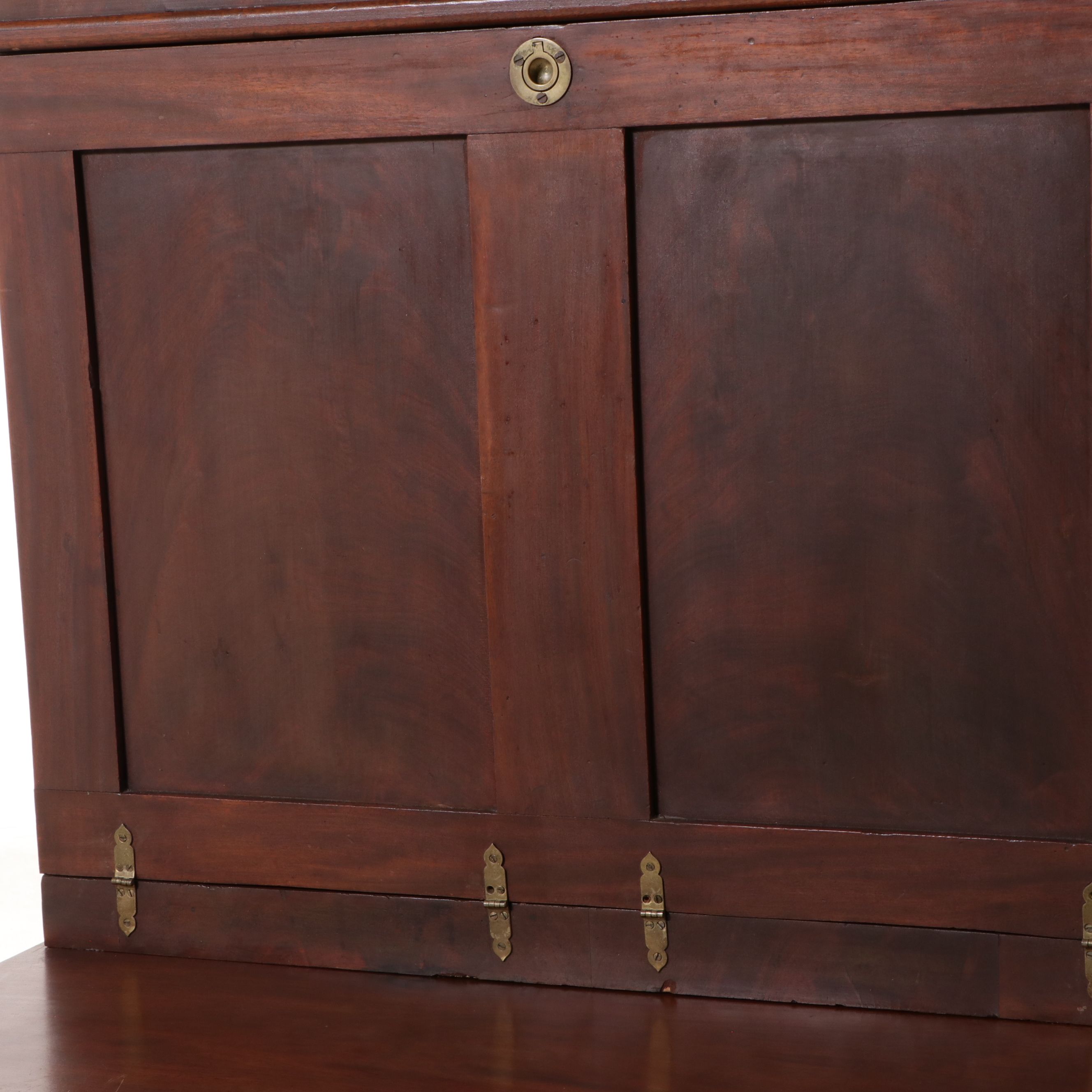 American Sheraton Style Mahogany Plantation Desk, Mid to Late 19th Century