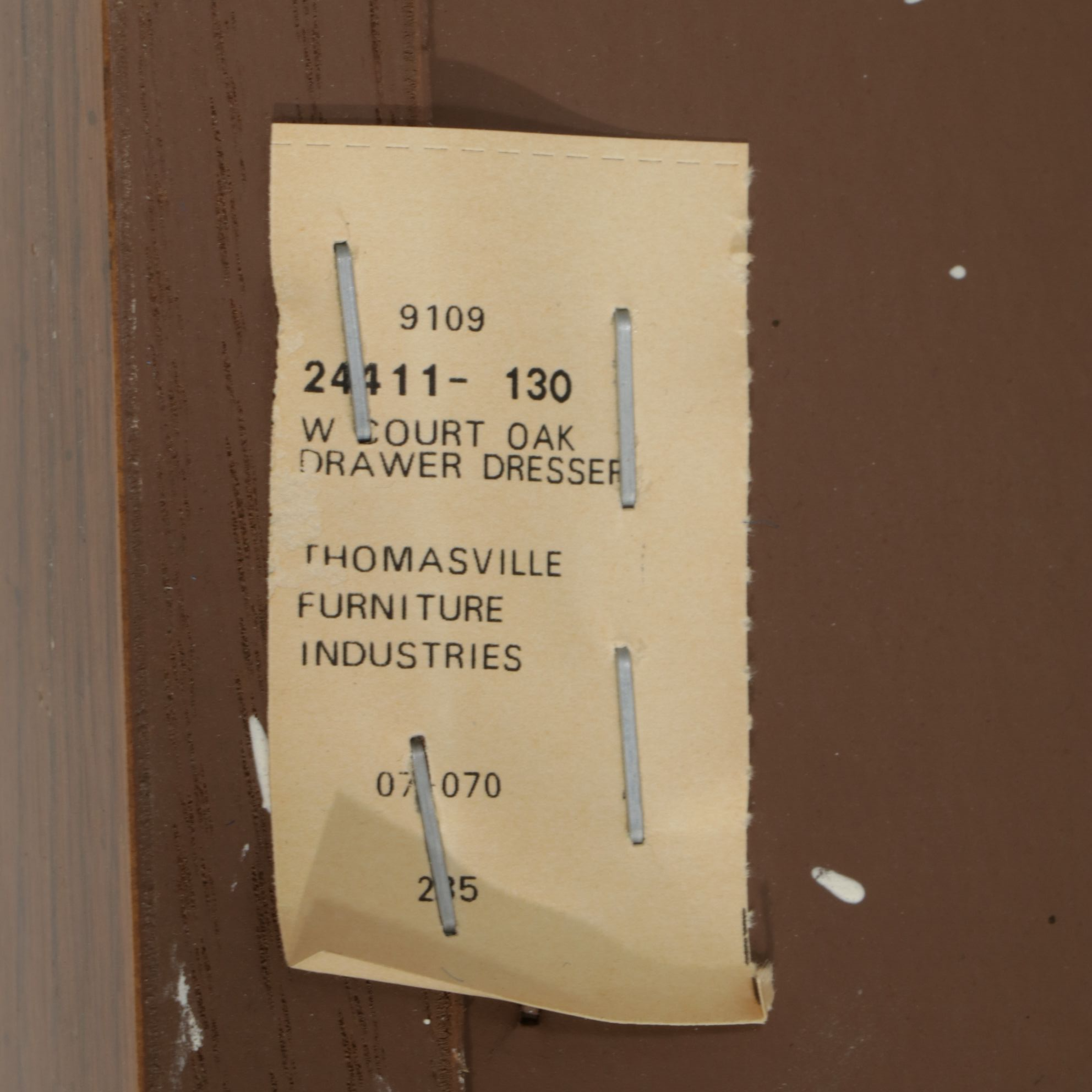 Thomasville Federal Style Oak Dresser and Mirror