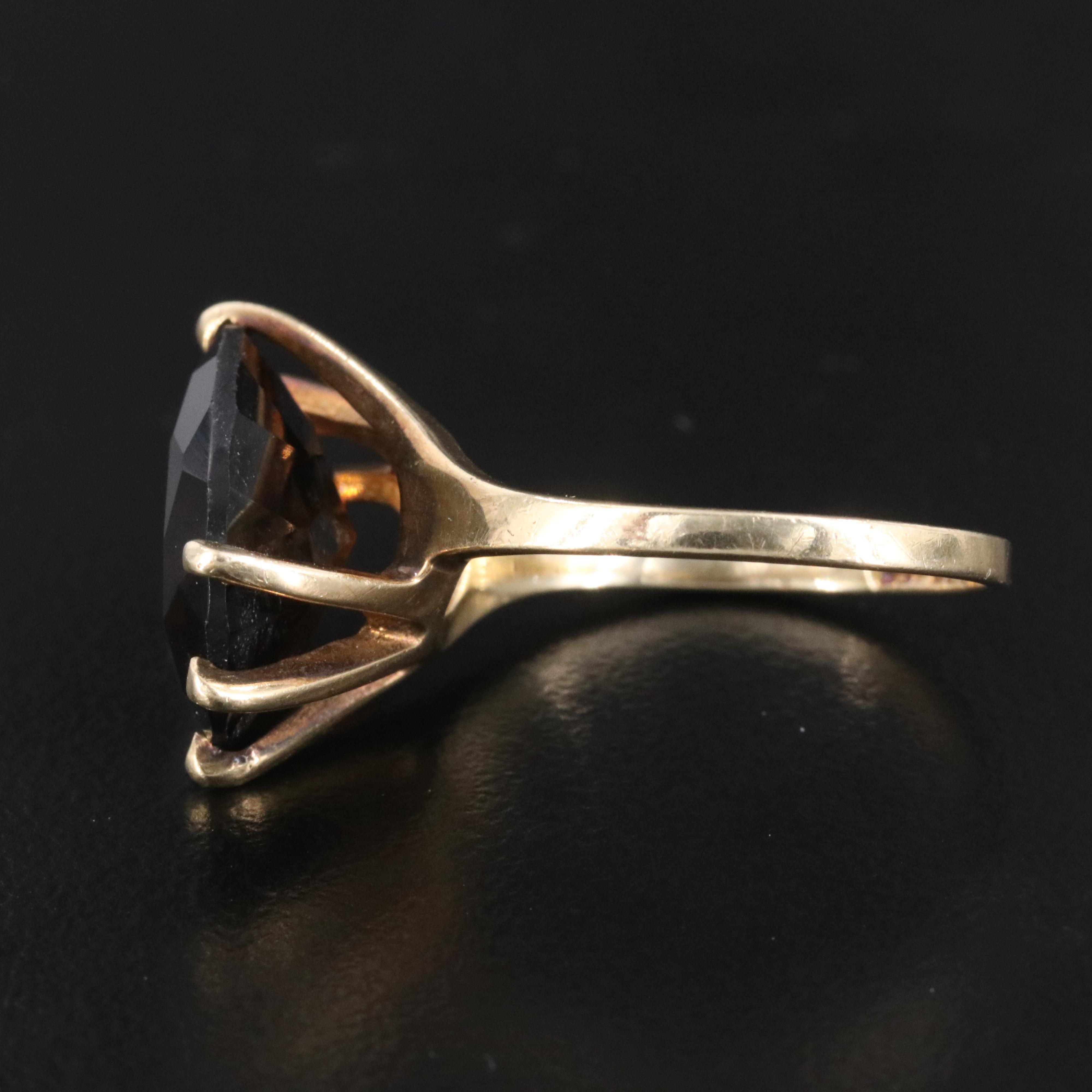 14K Opal and 10K 11.00 CT Smoky Quartz Ring