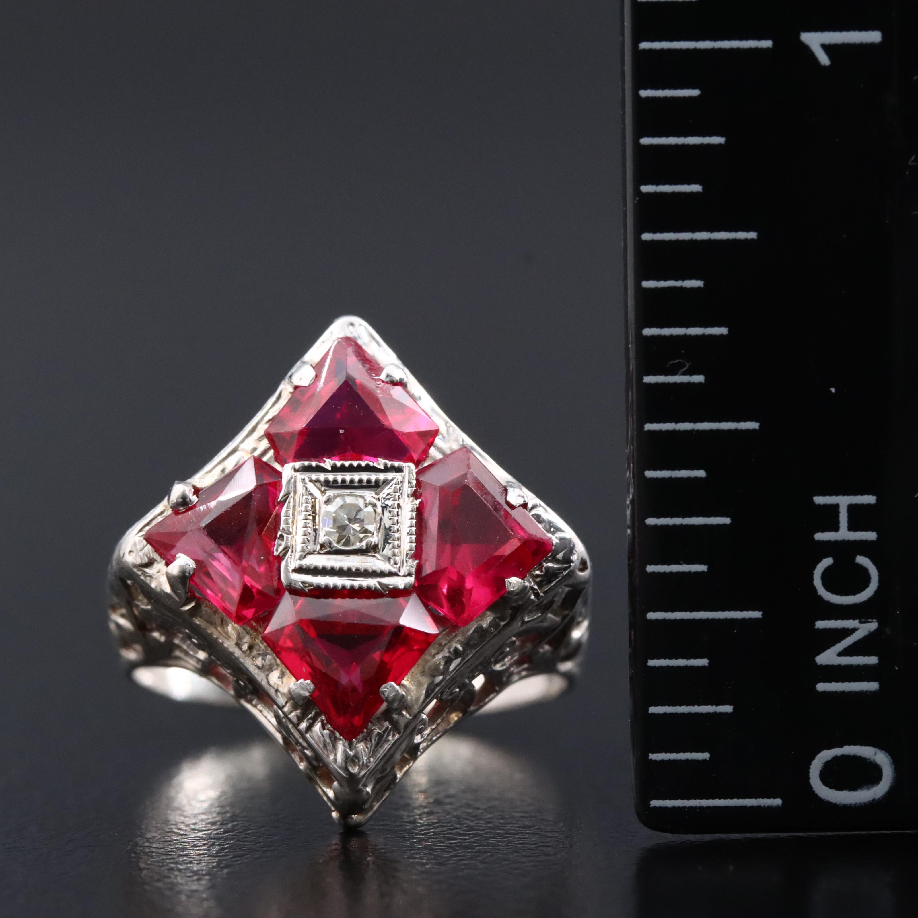 Vintage Ruby and Diamond Ring