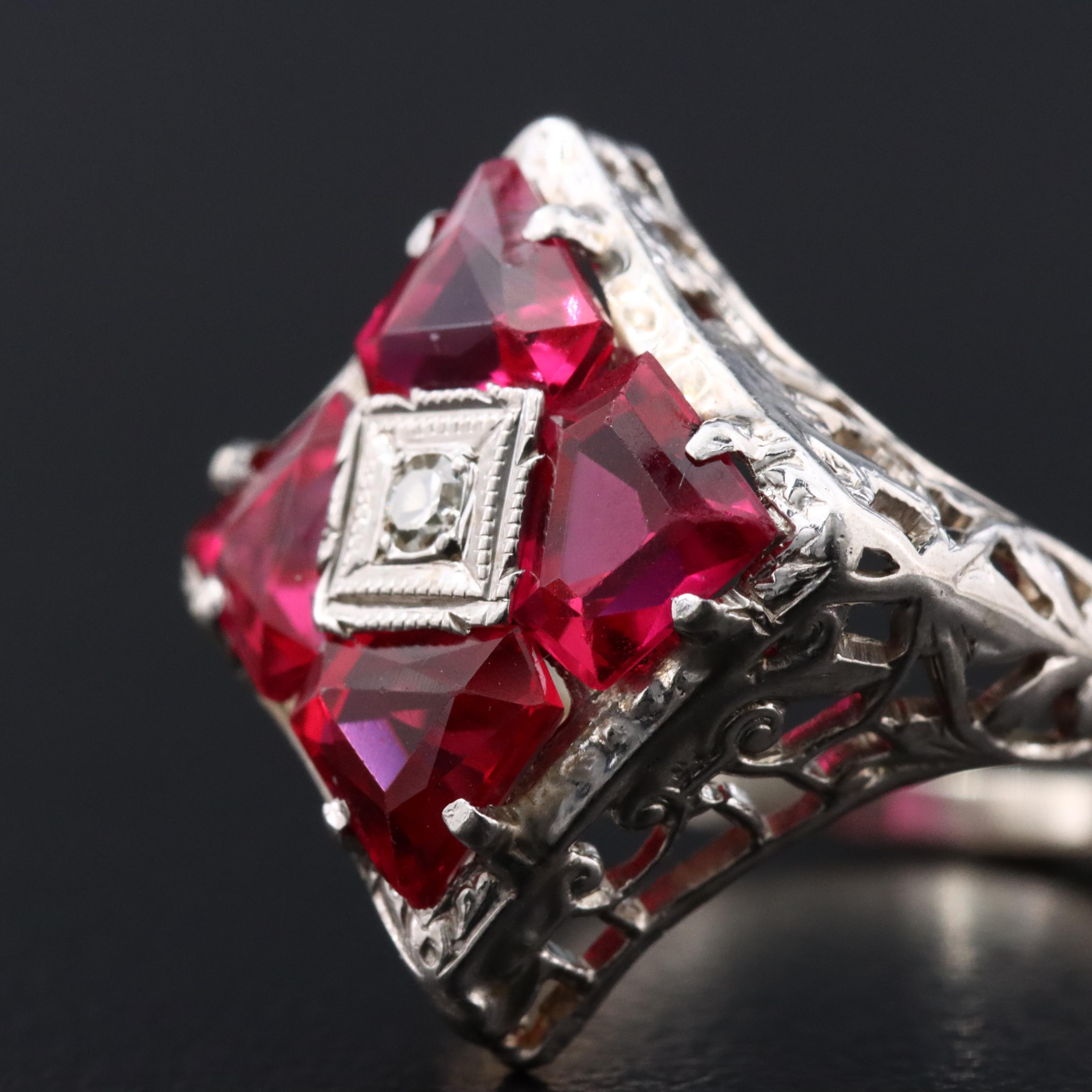 Vintage Ruby and Diamond Ring