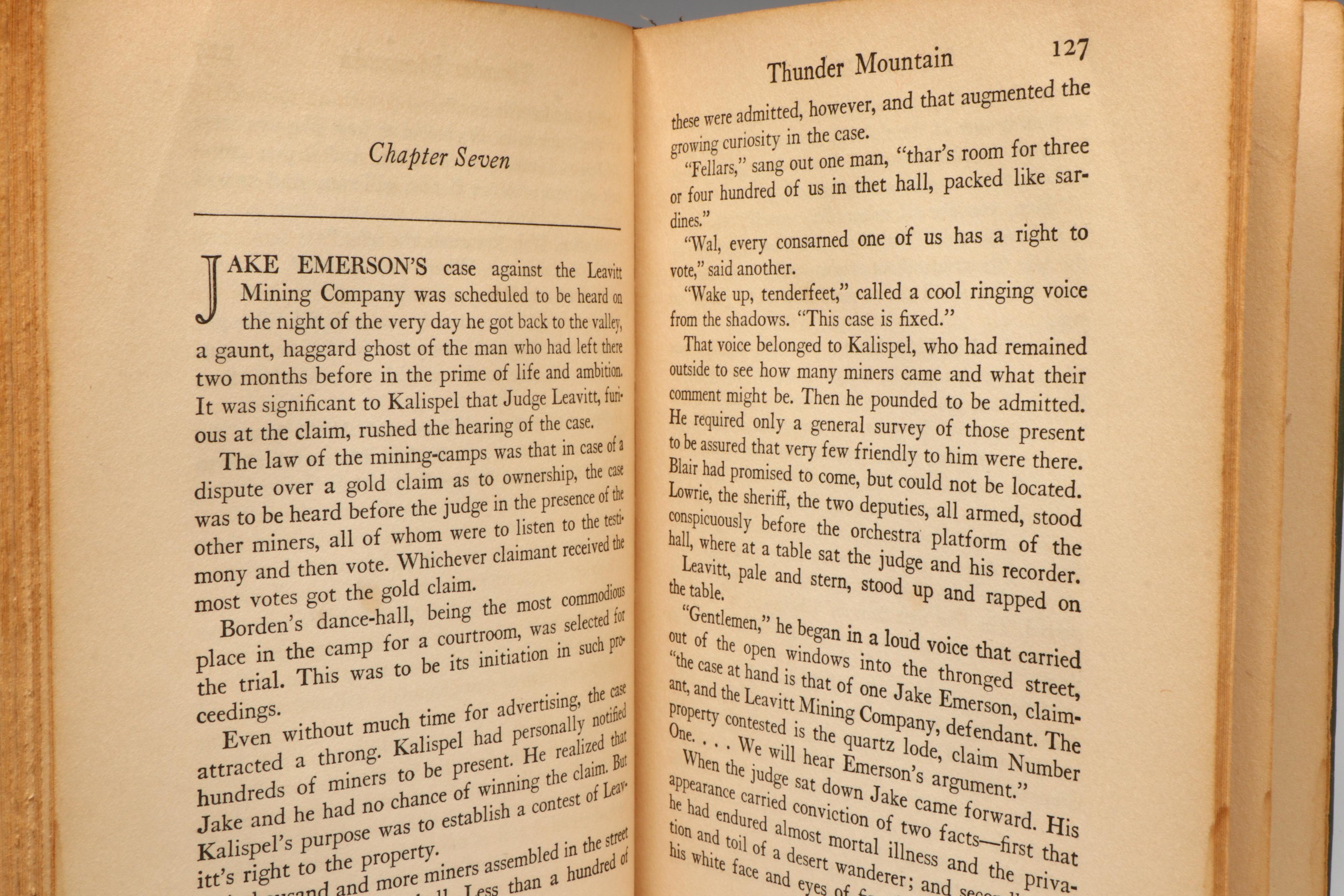 Signed First Edition "Thunder Mountain" by Zane Grey, 1935