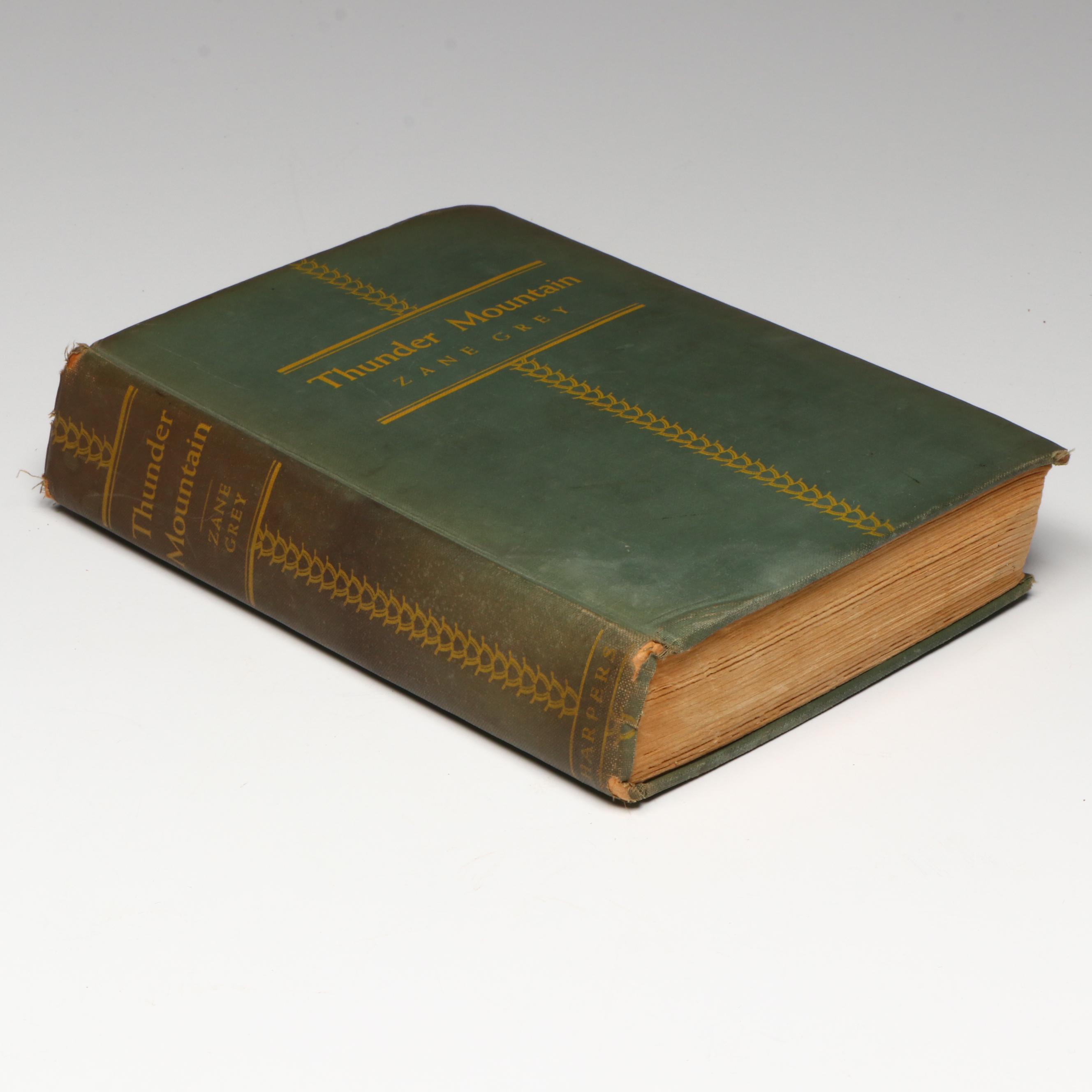 Signed First Edition "Thunder Mountain" by Zane Grey, 1935