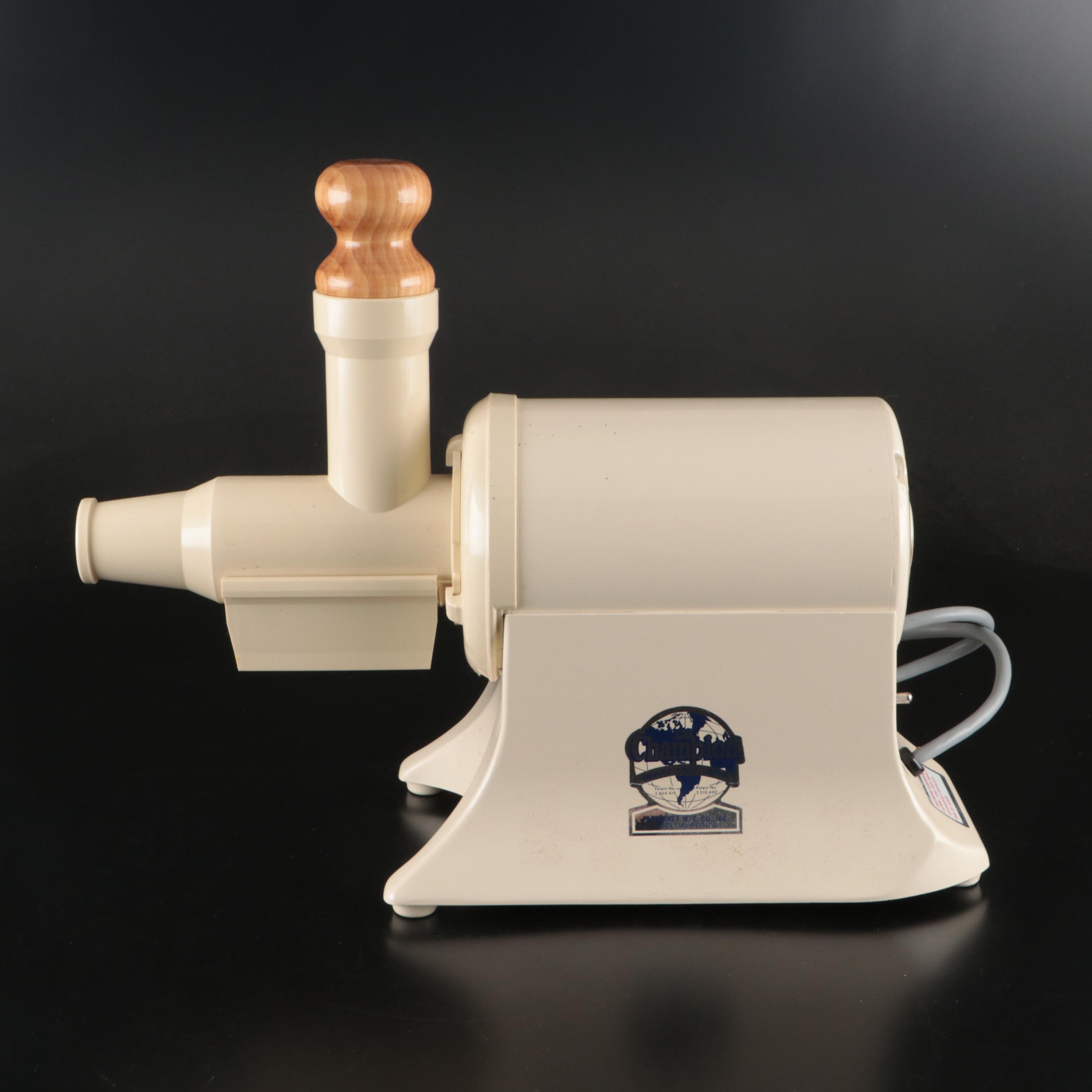 Plastaket Co. Champion Metal Juicer with Attachments and Booklet