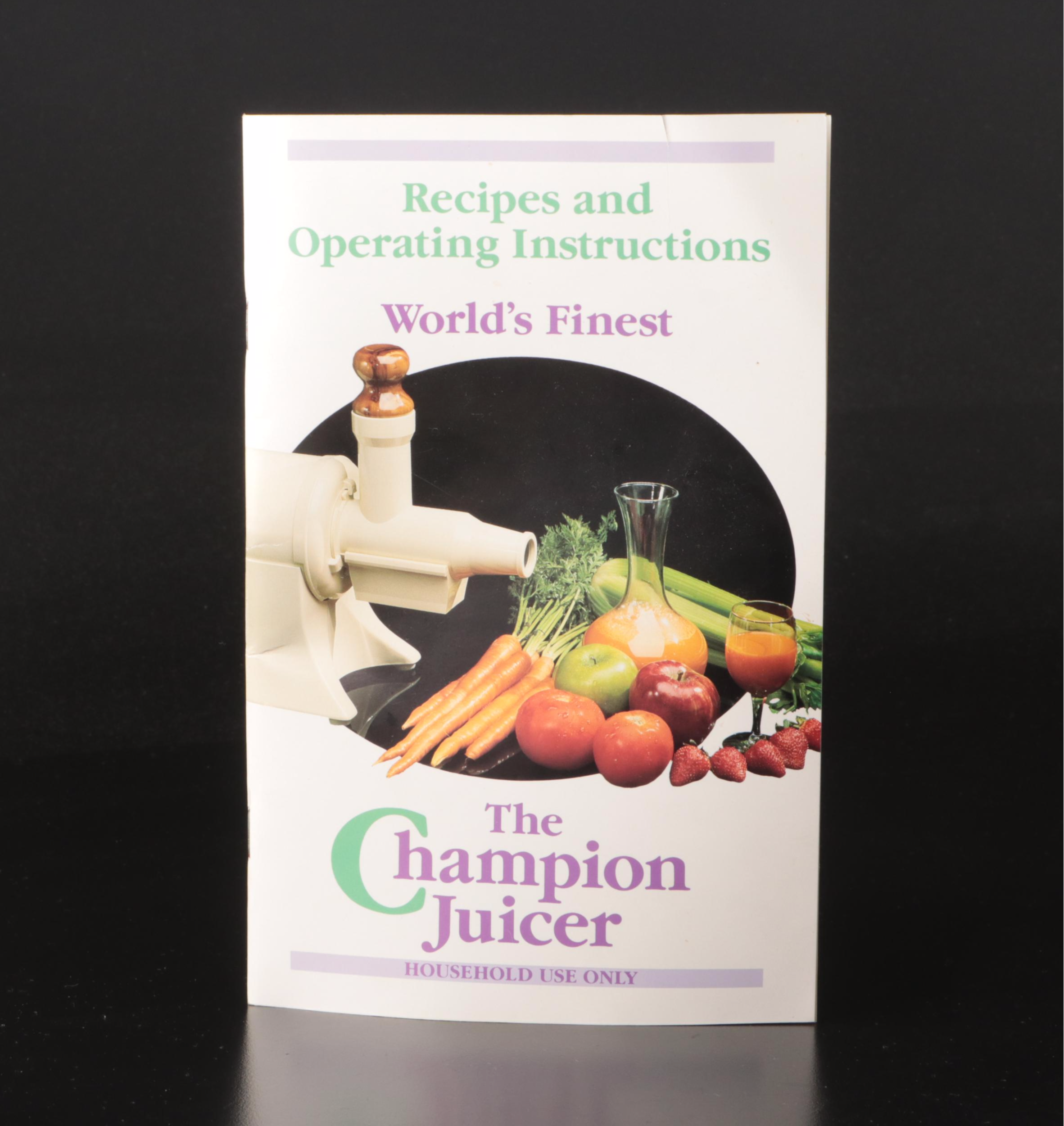 Plastaket Co. Champion Metal Juicer with Attachments and Booklet