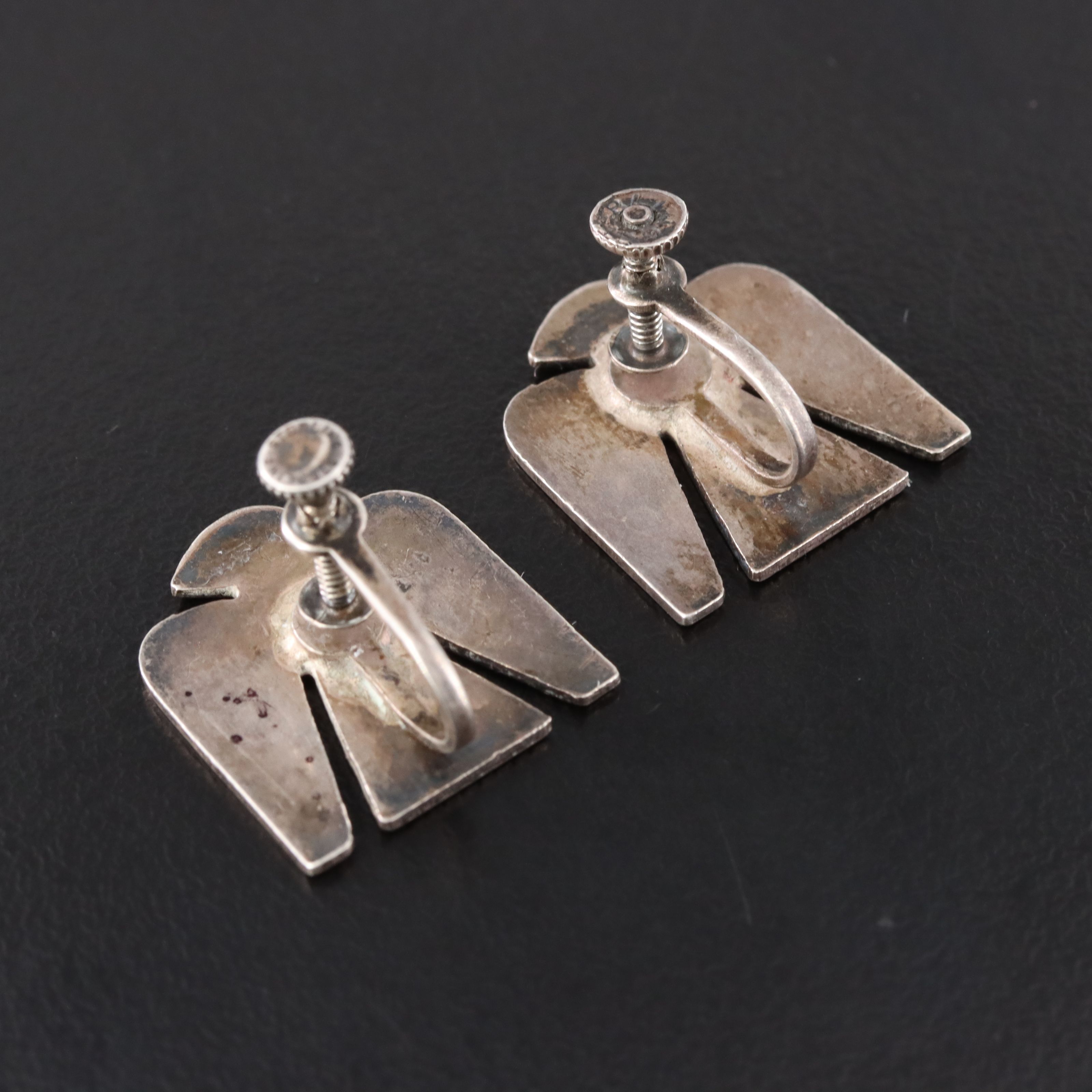 Southwestern Sterling Stampwork Eagle Earrings