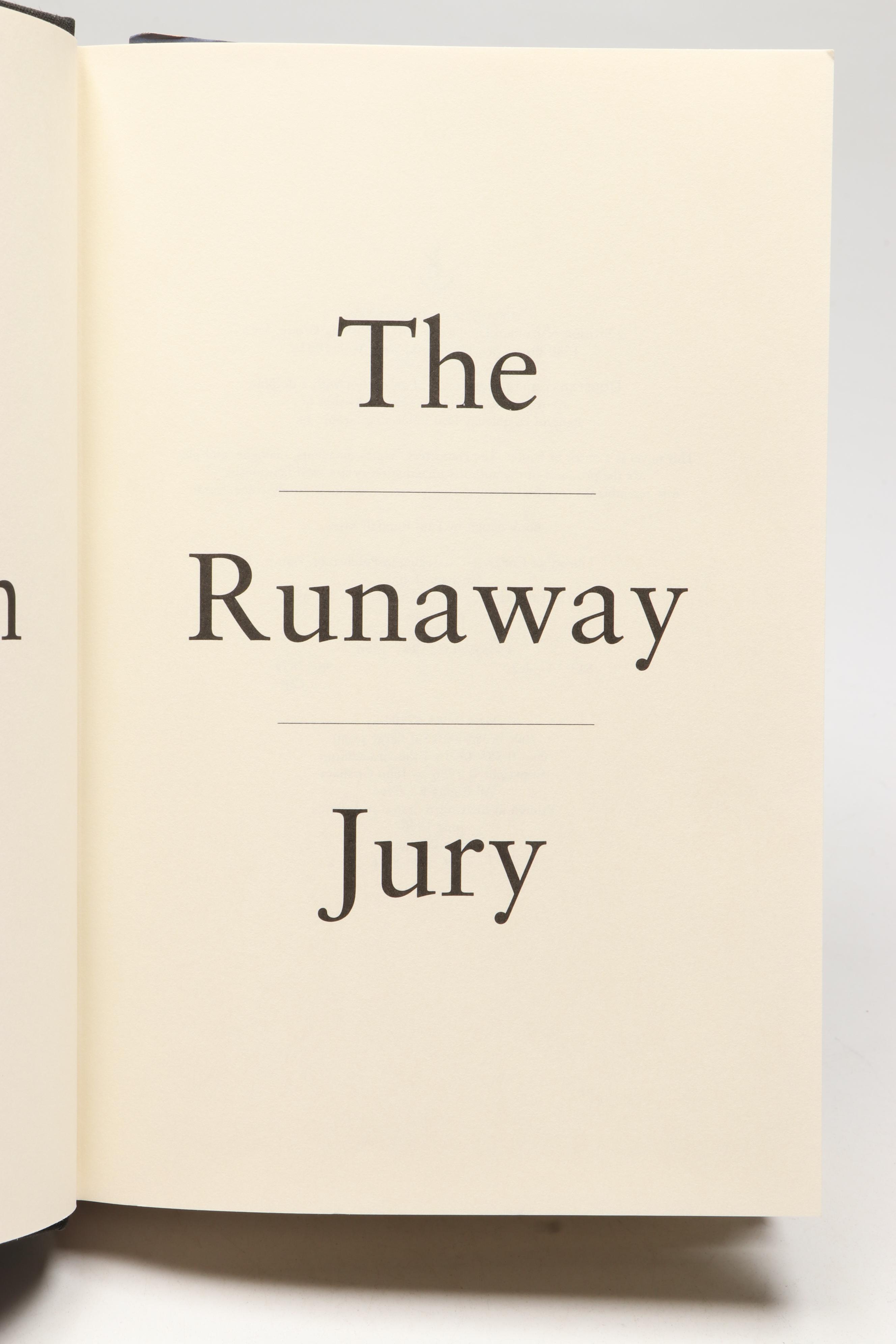 First Edition "The Runaway Jury" and More Books by John Grisham
