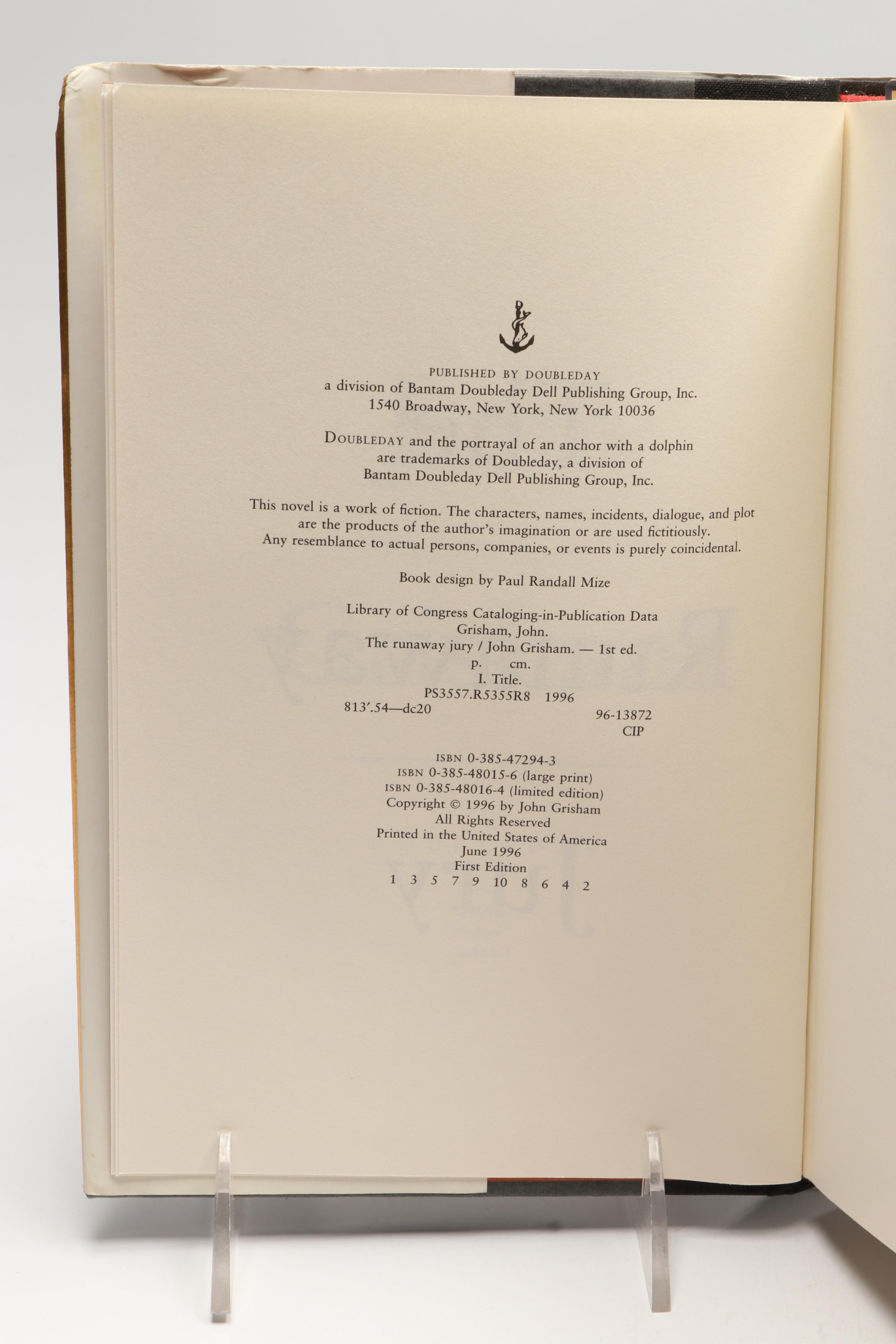 First Edition "The Runaway Jury" and More Books by John Grisham