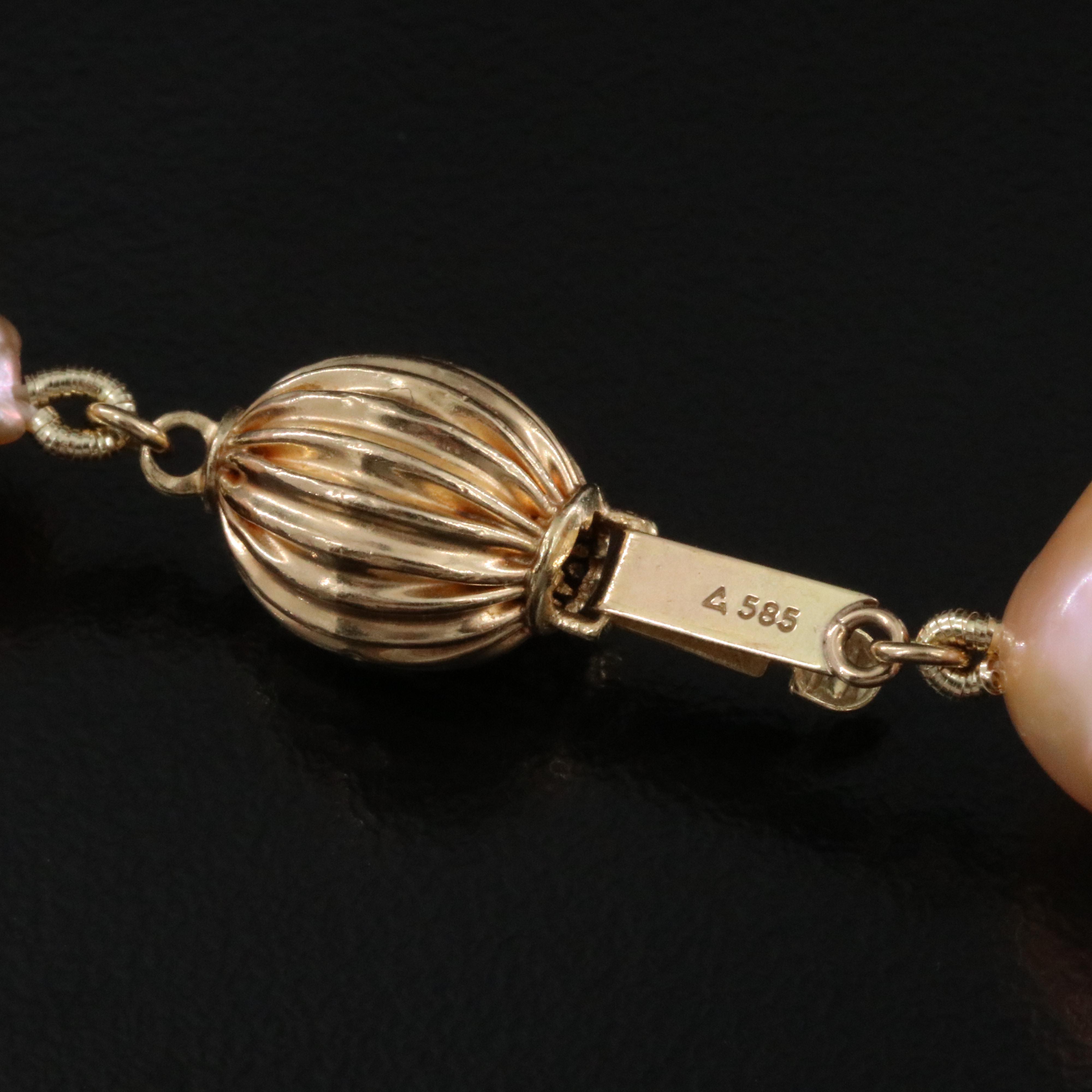 Pearl Necklace with 14K Clasp
