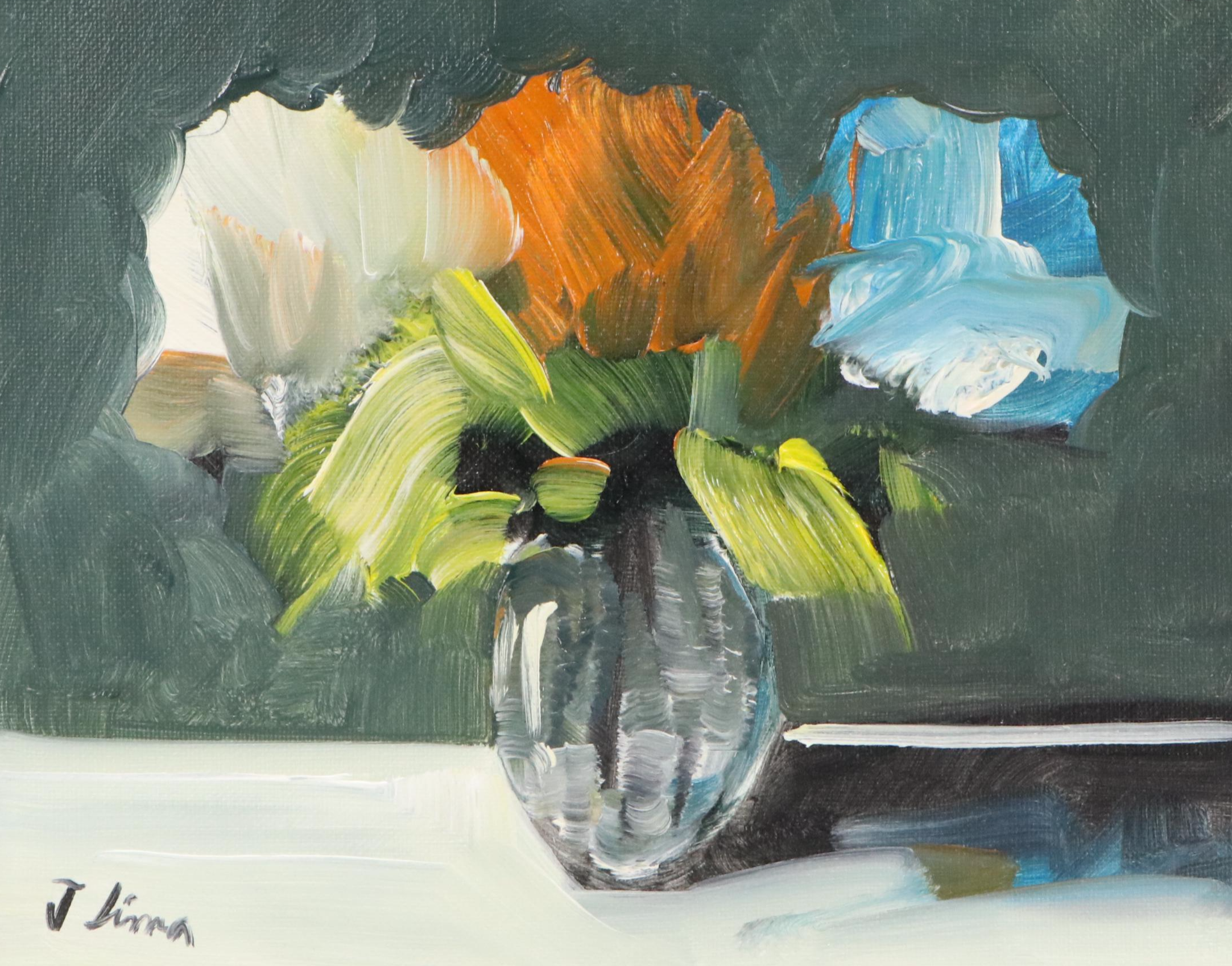 José M. Lima Floral Still Life Oil Painting, 2025