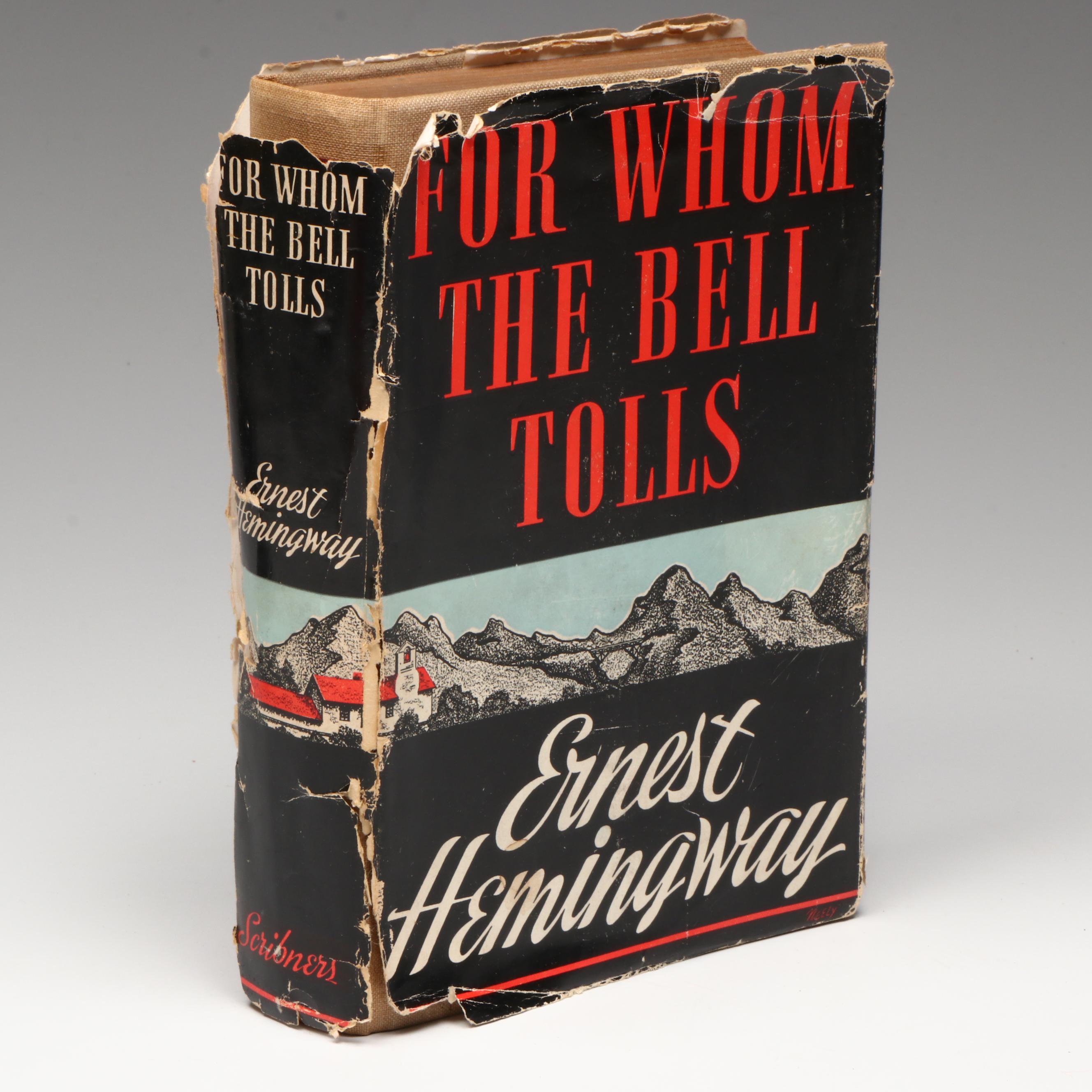 First Edition "For Whom the Bell Tolls" by Ernest Hemingway with Jacket, 1940