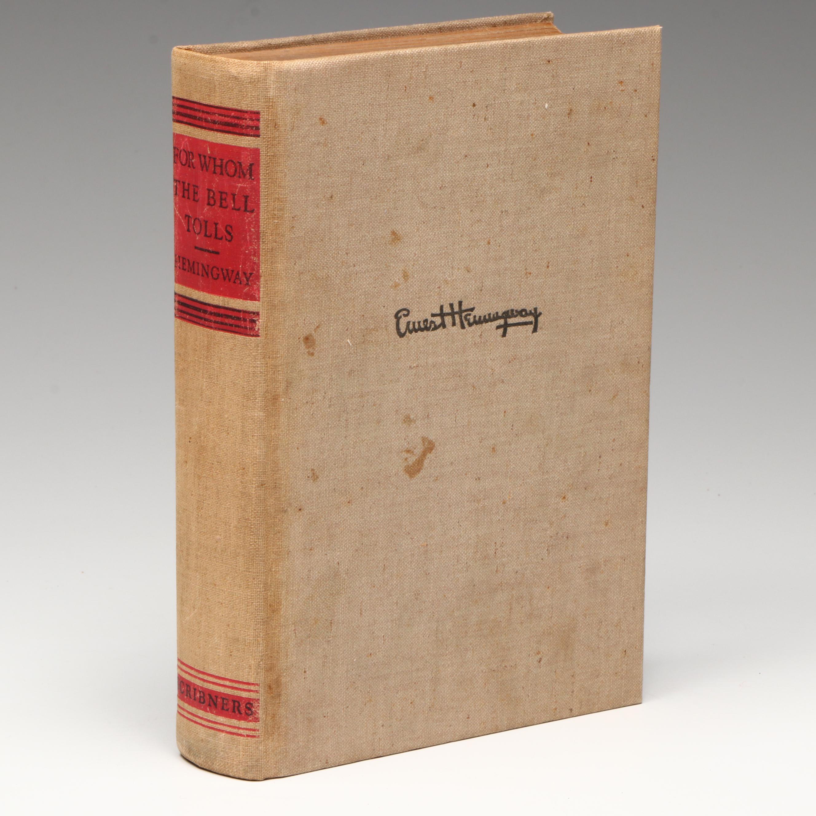 First Edition "For Whom the Bell Tolls" by Ernest Hemingway with Jacket, 1940