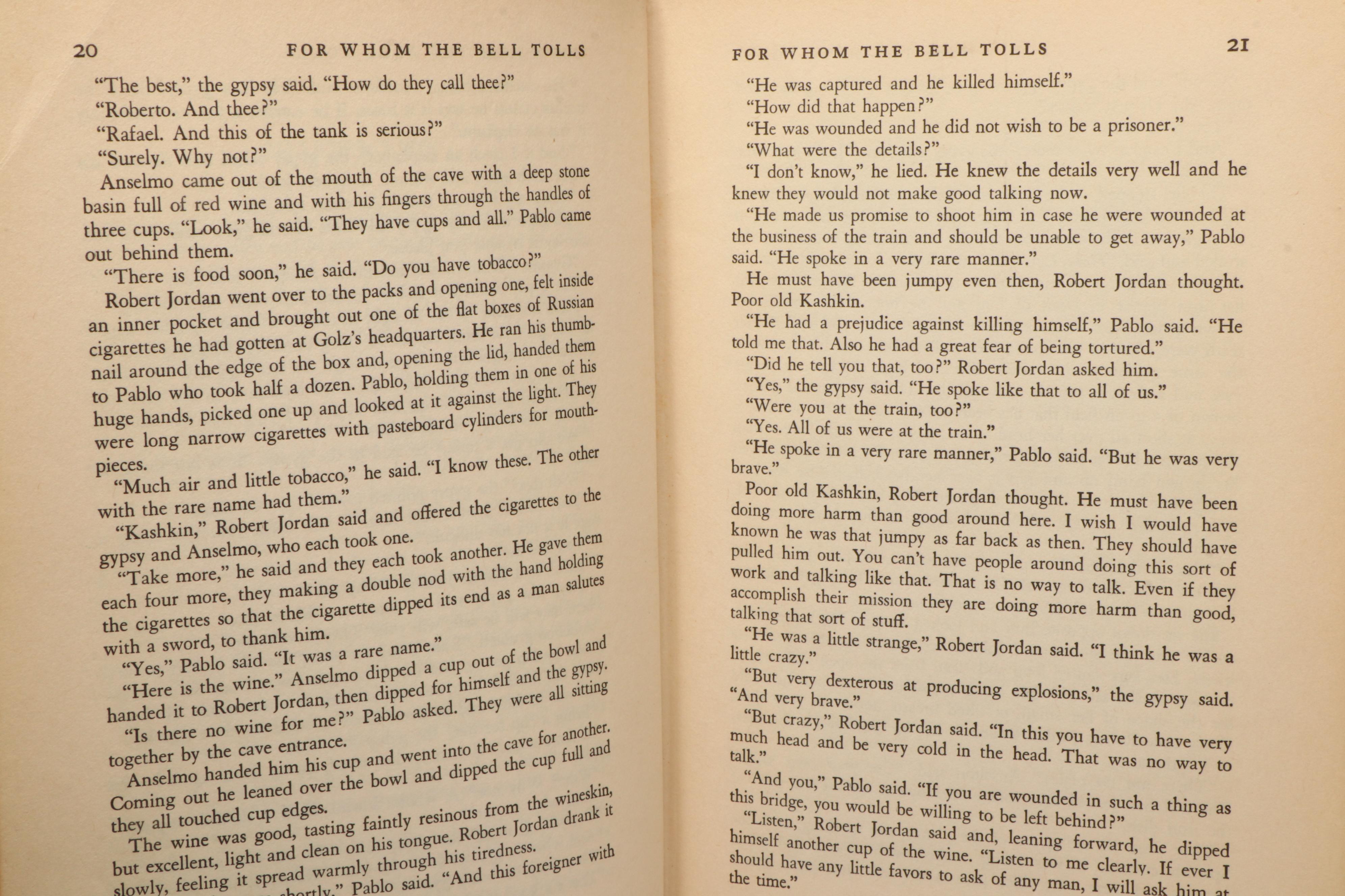 First Edition "For Whom the Bell Tolls" by Ernest Hemingway with Jacket, 1940