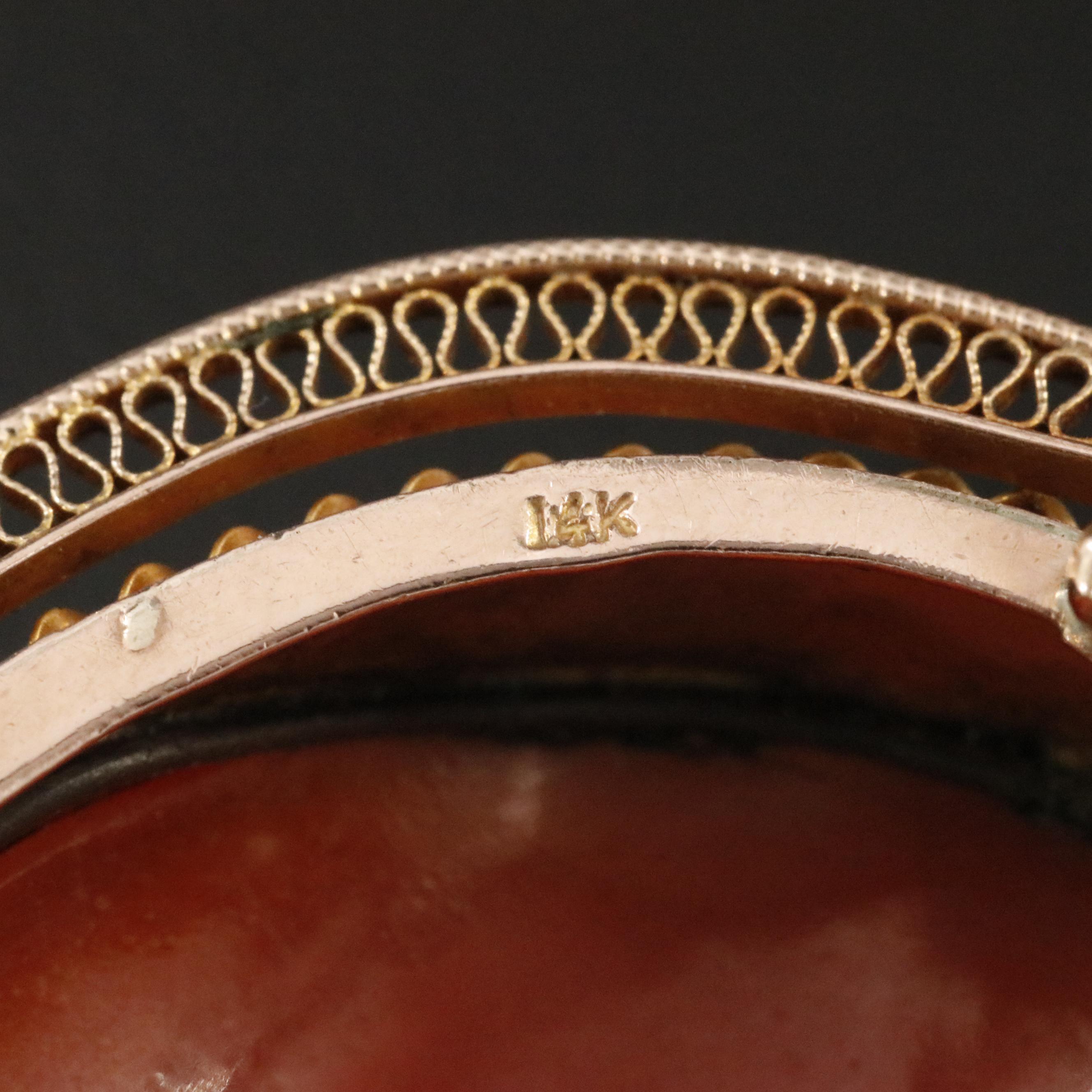 Vintage Greco-Roman Revival 10K Shell Cameo Converter Brooch and Earrings