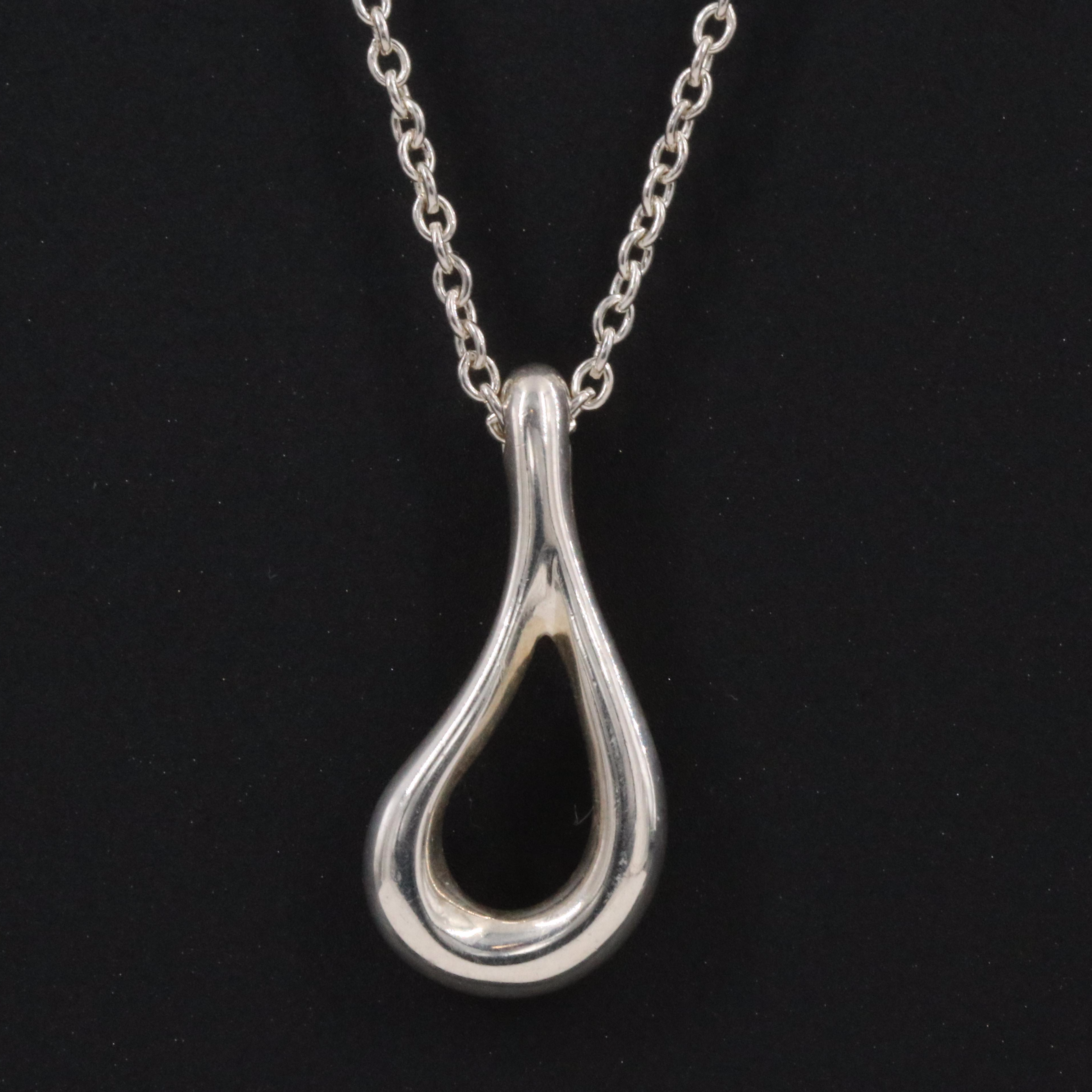Elsa Peretti for Tiffany & Co. Sterling Open Teardrop Necklace