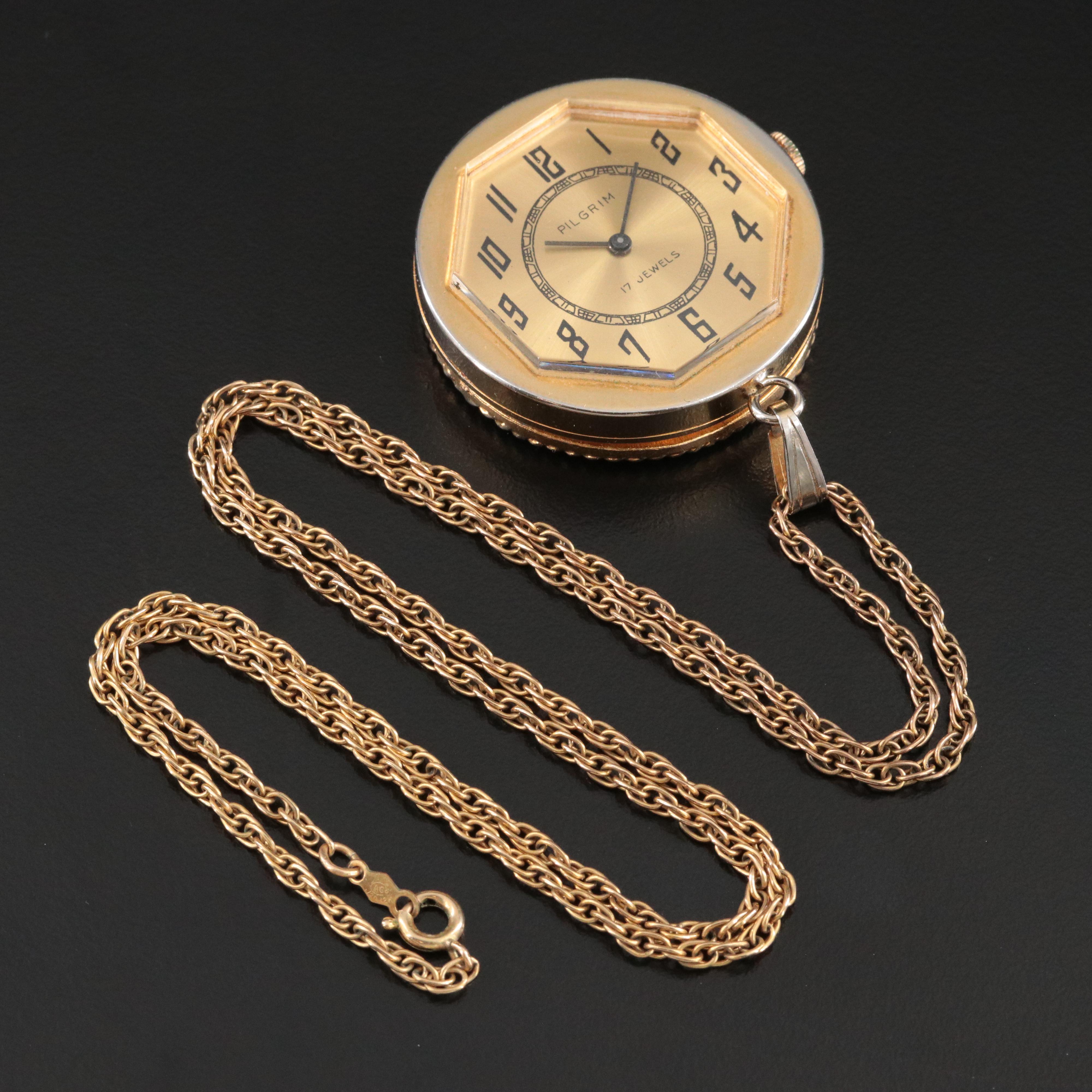 Vintage Victorian Style Pilgrim Pendant Watch # UT28A