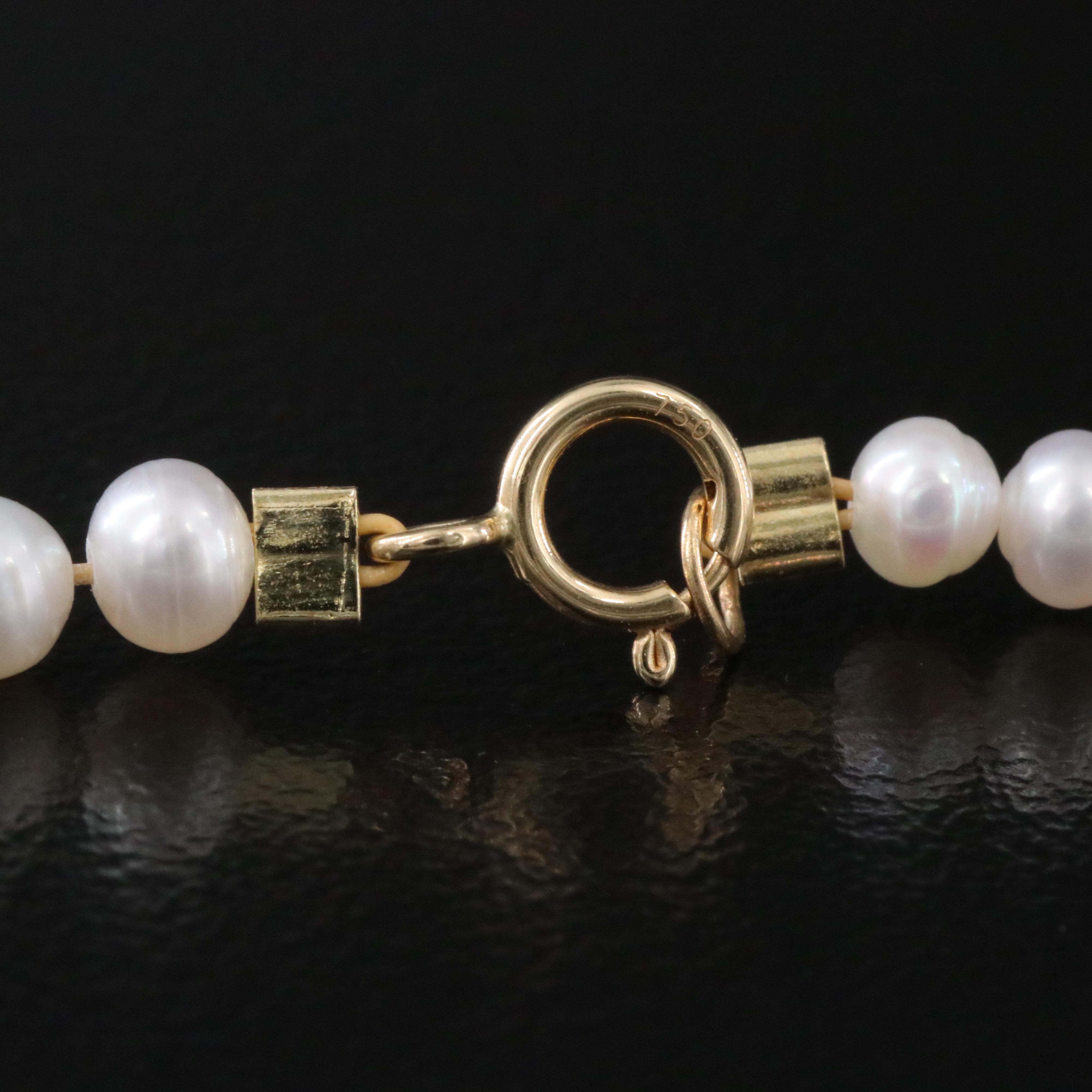 Pearl Necklace with 18K Clasp