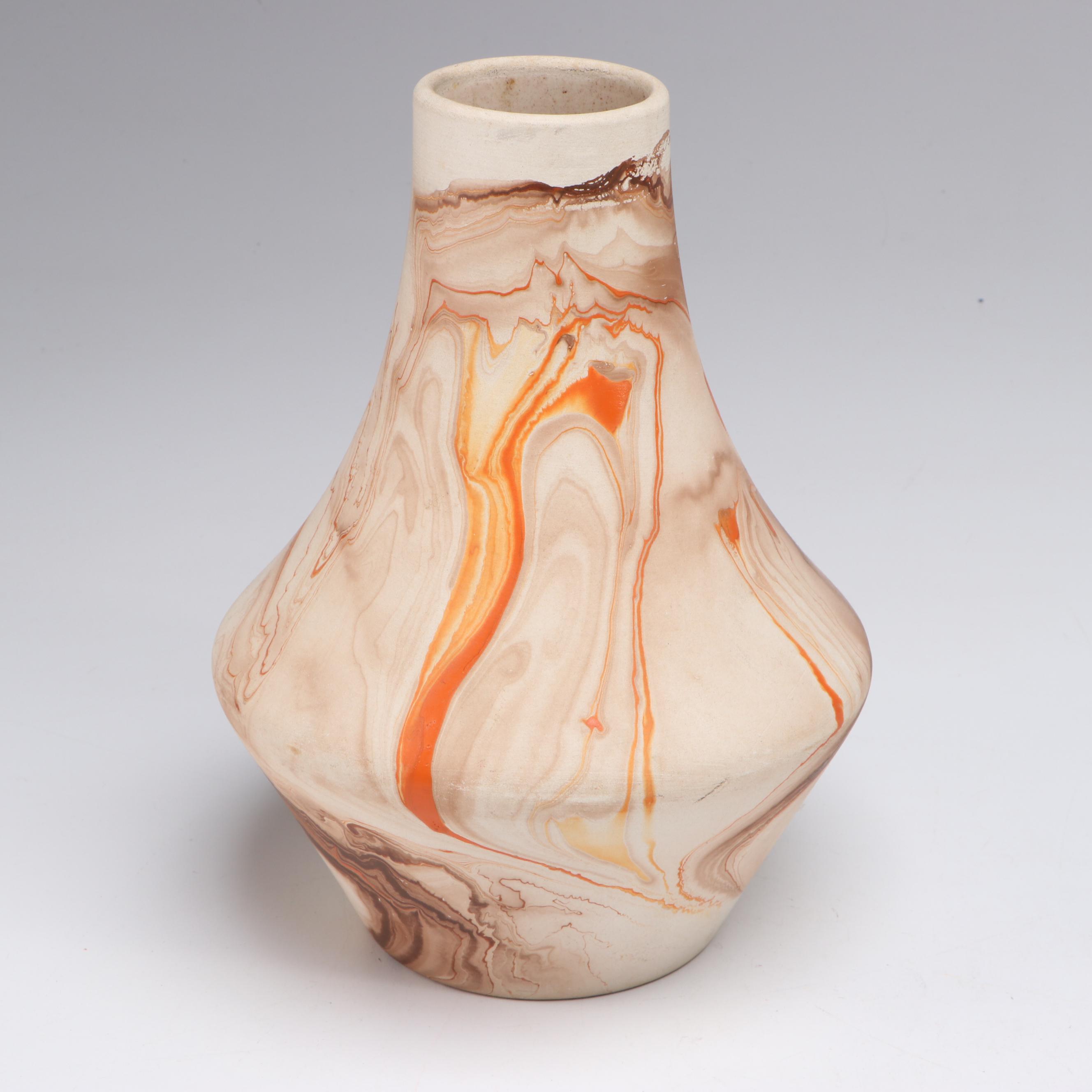 Montana and Other Marbled Ceramic Planters, Vases, and Flower Frog